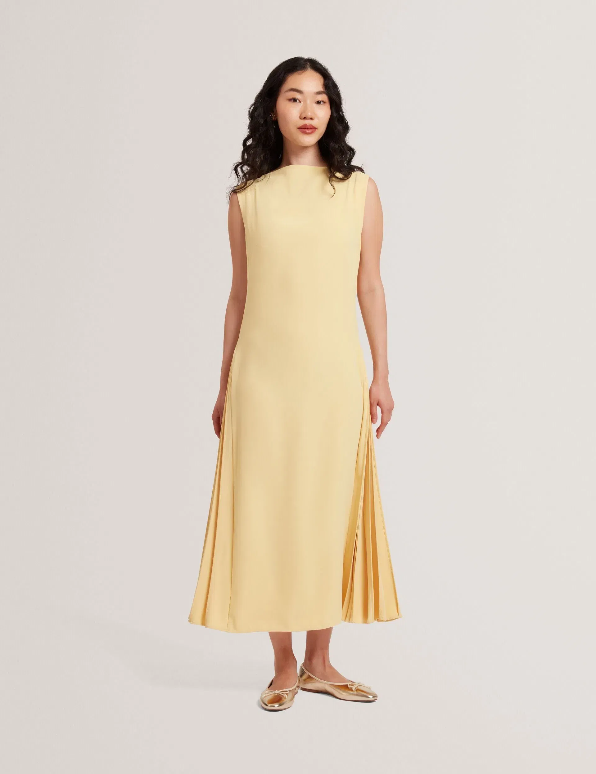 Ted Baker Dahrcy Pleat Detail Sleeveless Column Midi Dress Women's