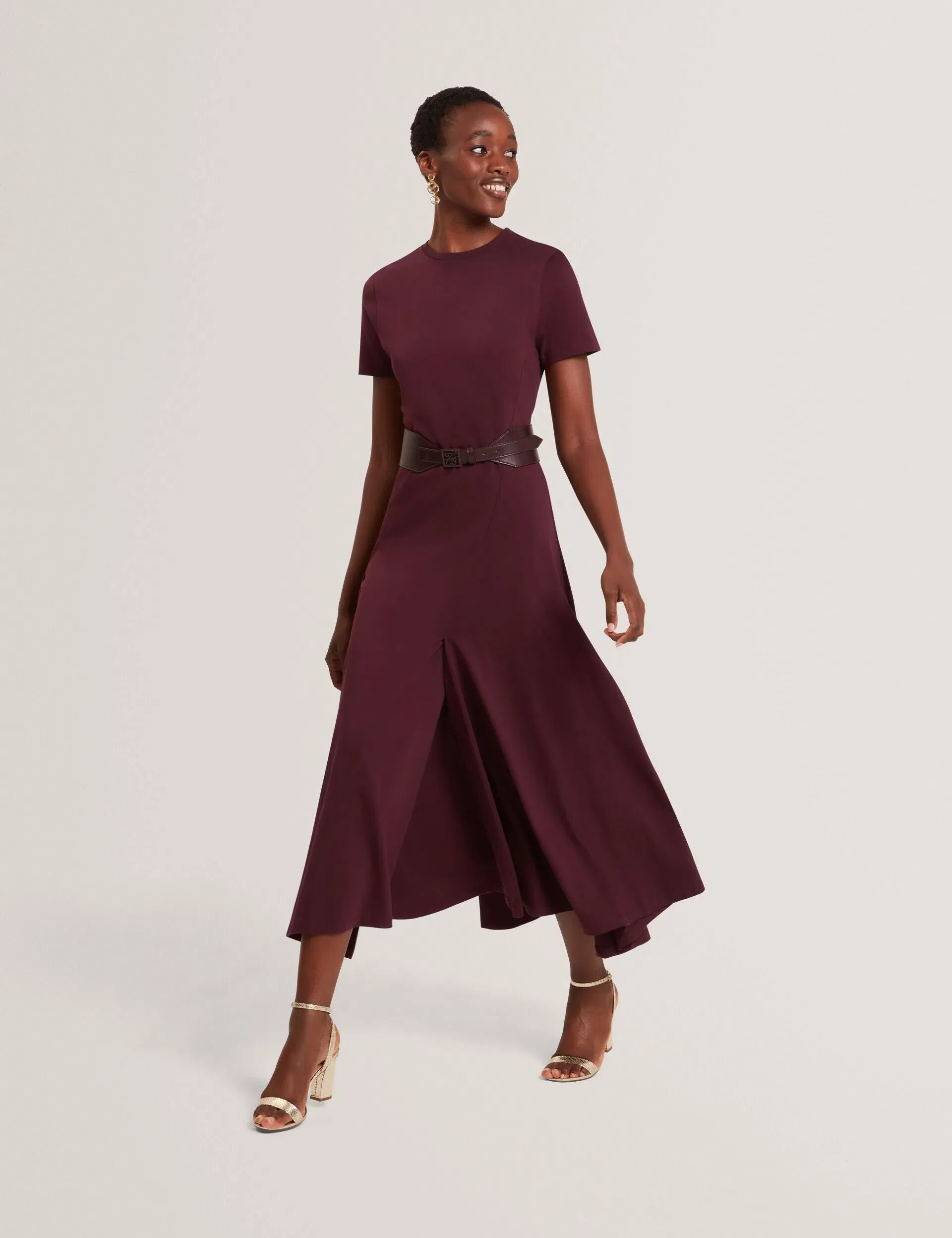 Ted Baker Fuusia Panelled Jersey Short Sleeve Midi Dress Women's