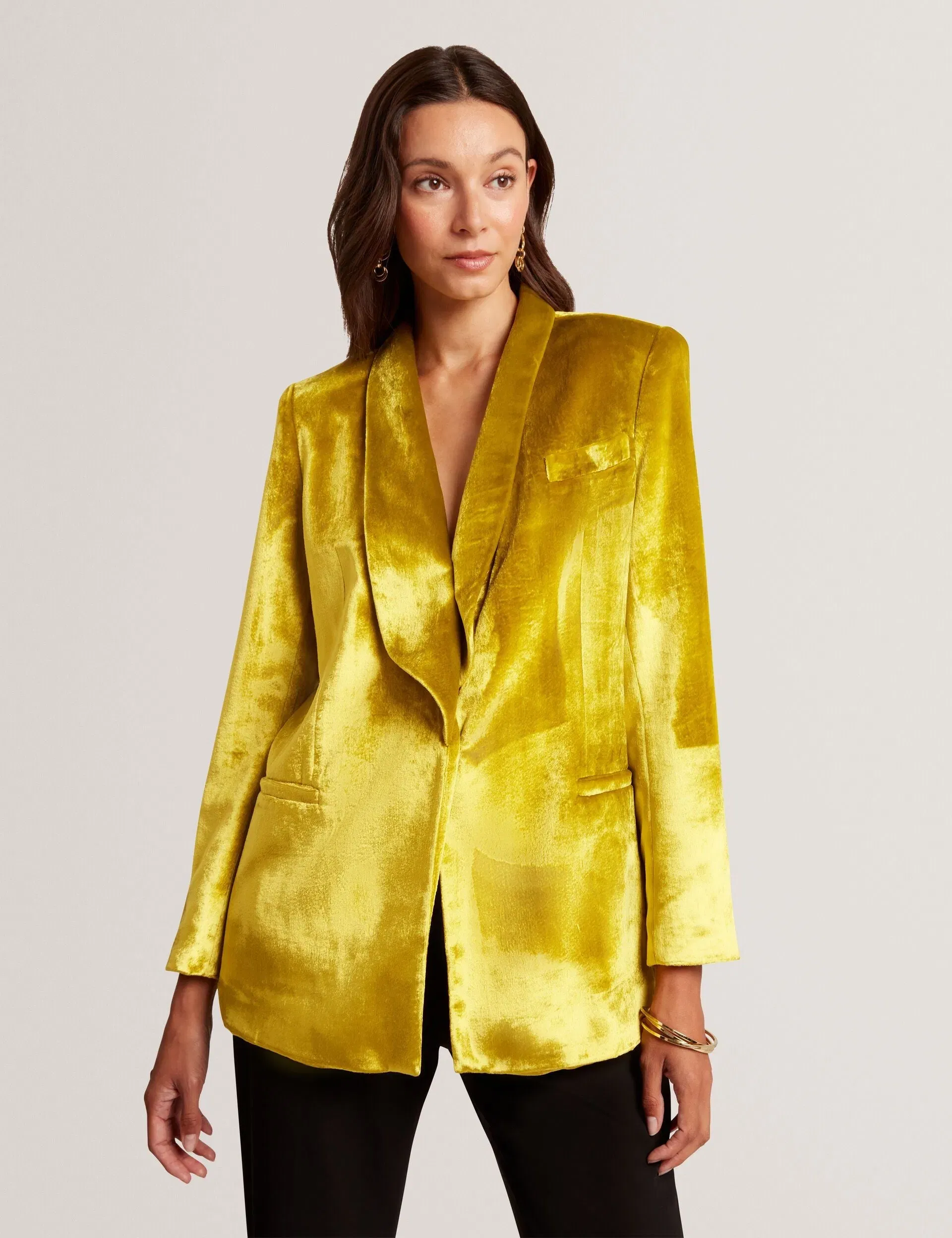 Ted Baker Netzza Velvet Tailored Oversized Blazer Women's