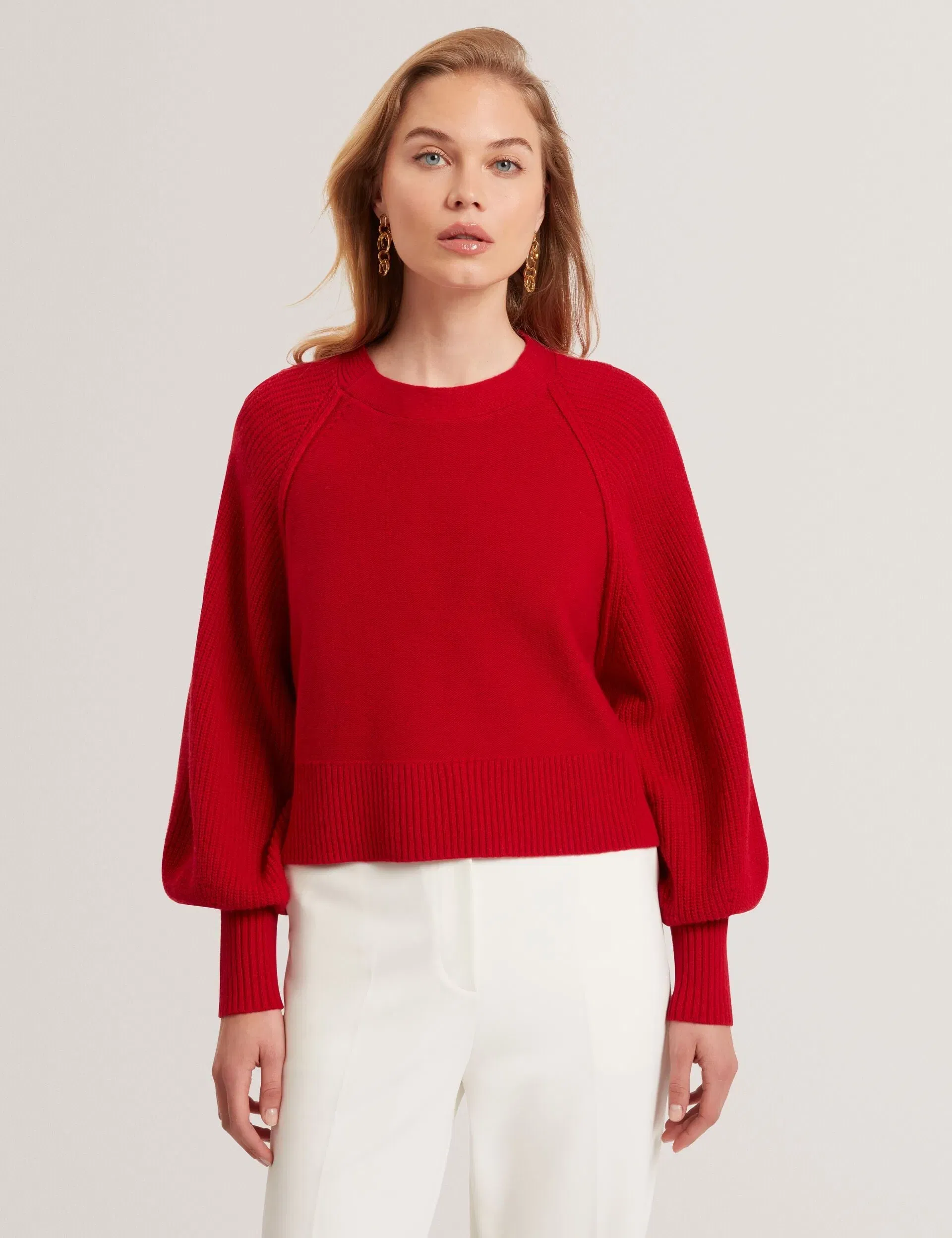Ted Baker Vicckii Merino Wool Knit Balloon Sleeve Jumper Women's