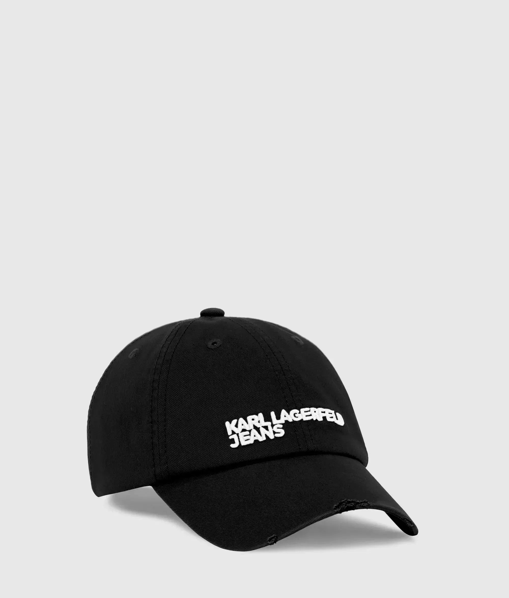 Karl Lagerfeld Distressed Logo Cap Black