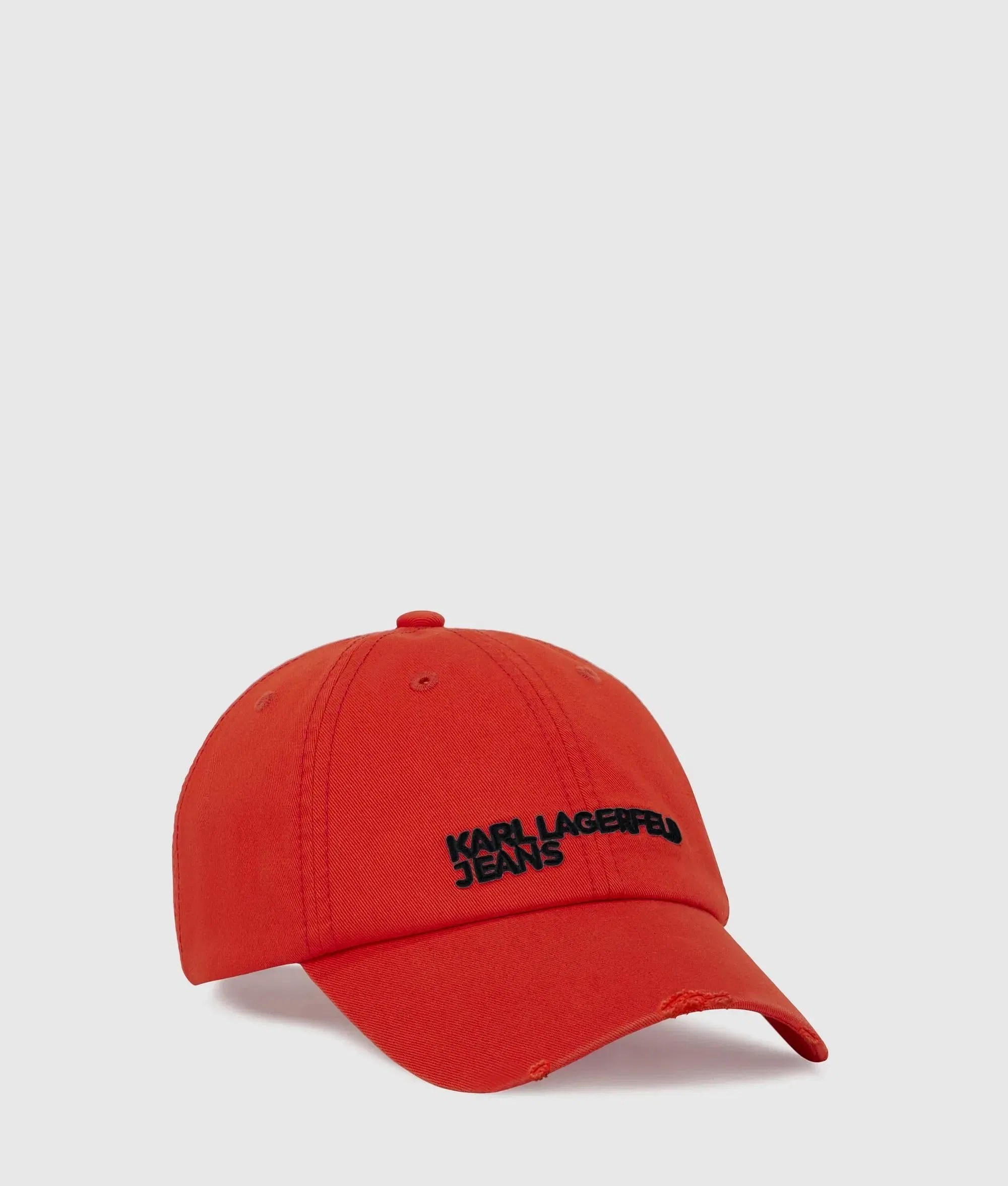 Karl Lagerfeld Distressed Logo Cap Grenadine