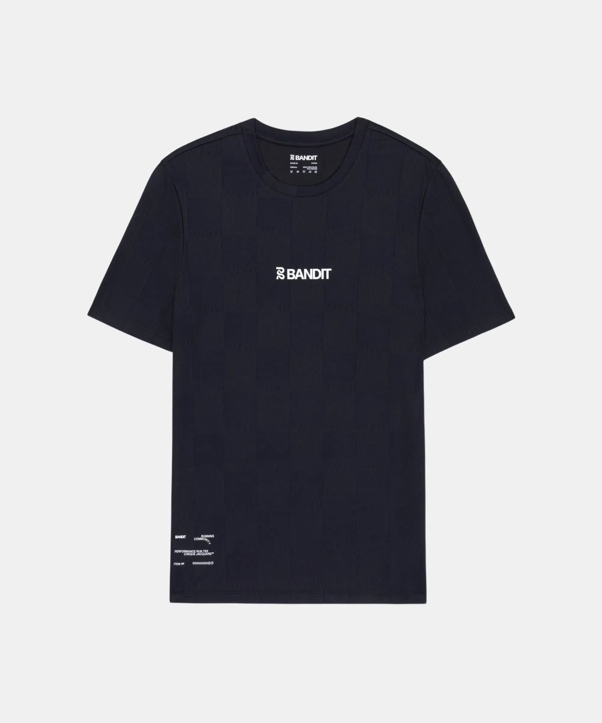 Bandit Bandit Cheque Jacquard Short Sleeve T-Shirt Black