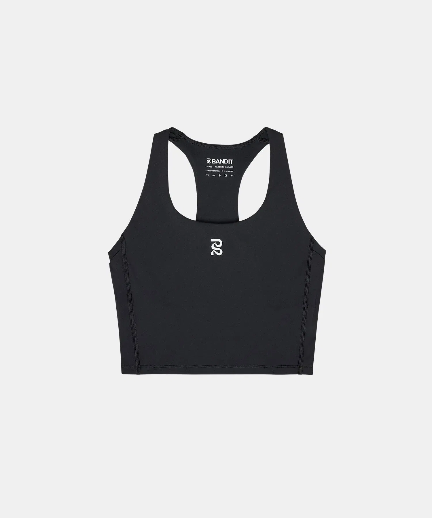 Bandit Stamina Scoop Neck Race Crop Black