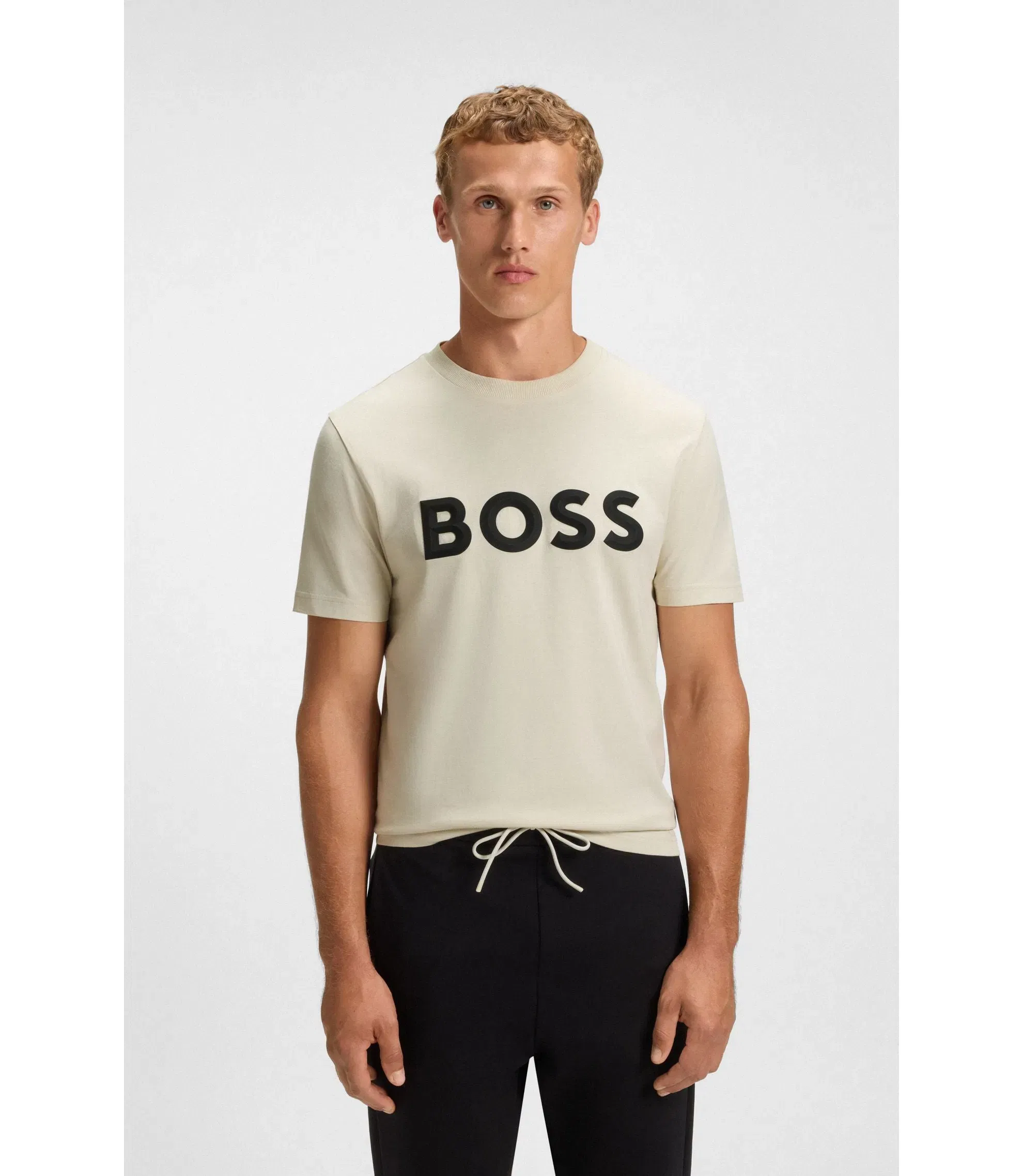 Boss 3D Logo T-Shirt In Cotton Jersey White