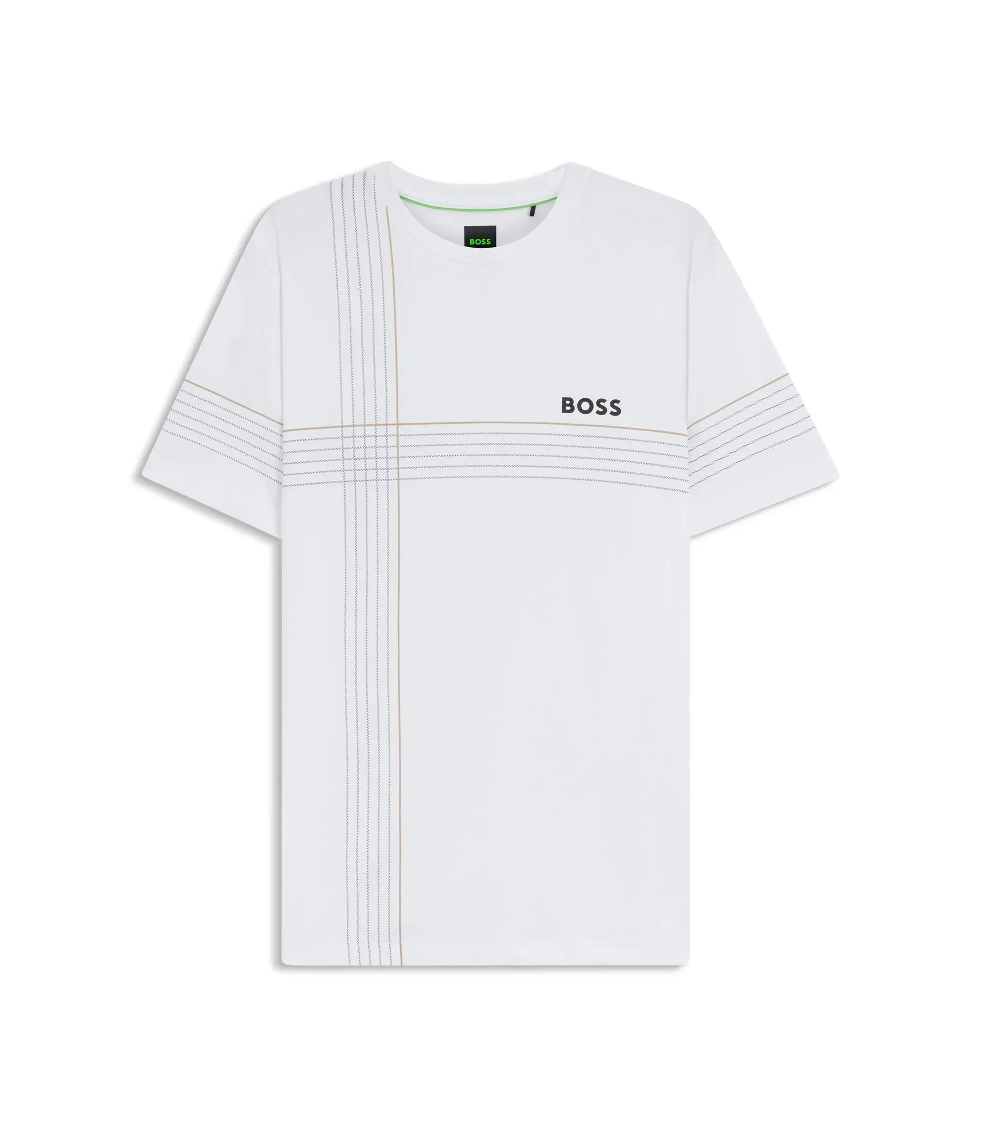 Boss Active Moisture Managing Slim Fit T-Shirt In Stretch Jersey White