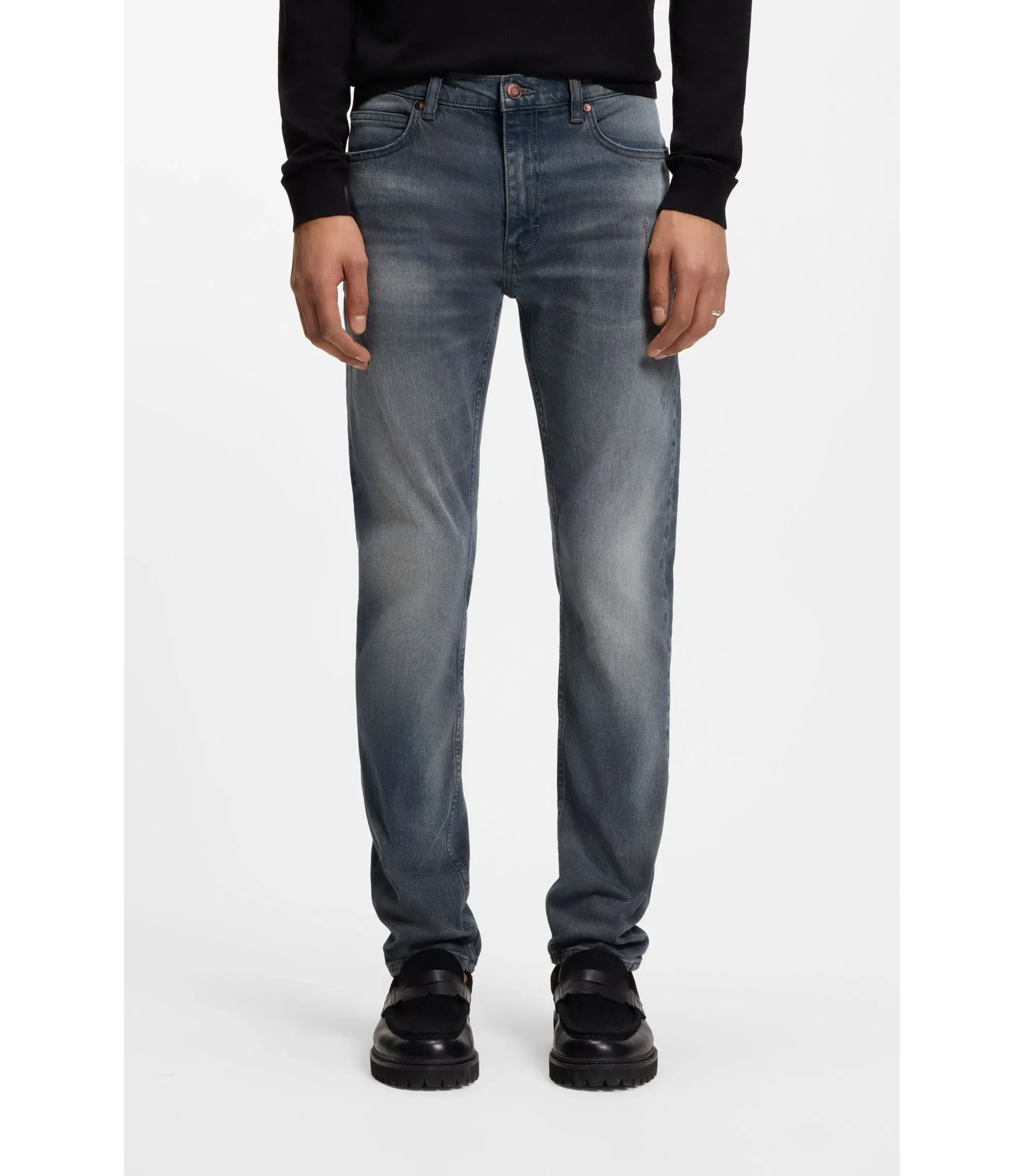 Hugo Ash Blue Extra Slim Fit Jeans In Stretch Denim Blue