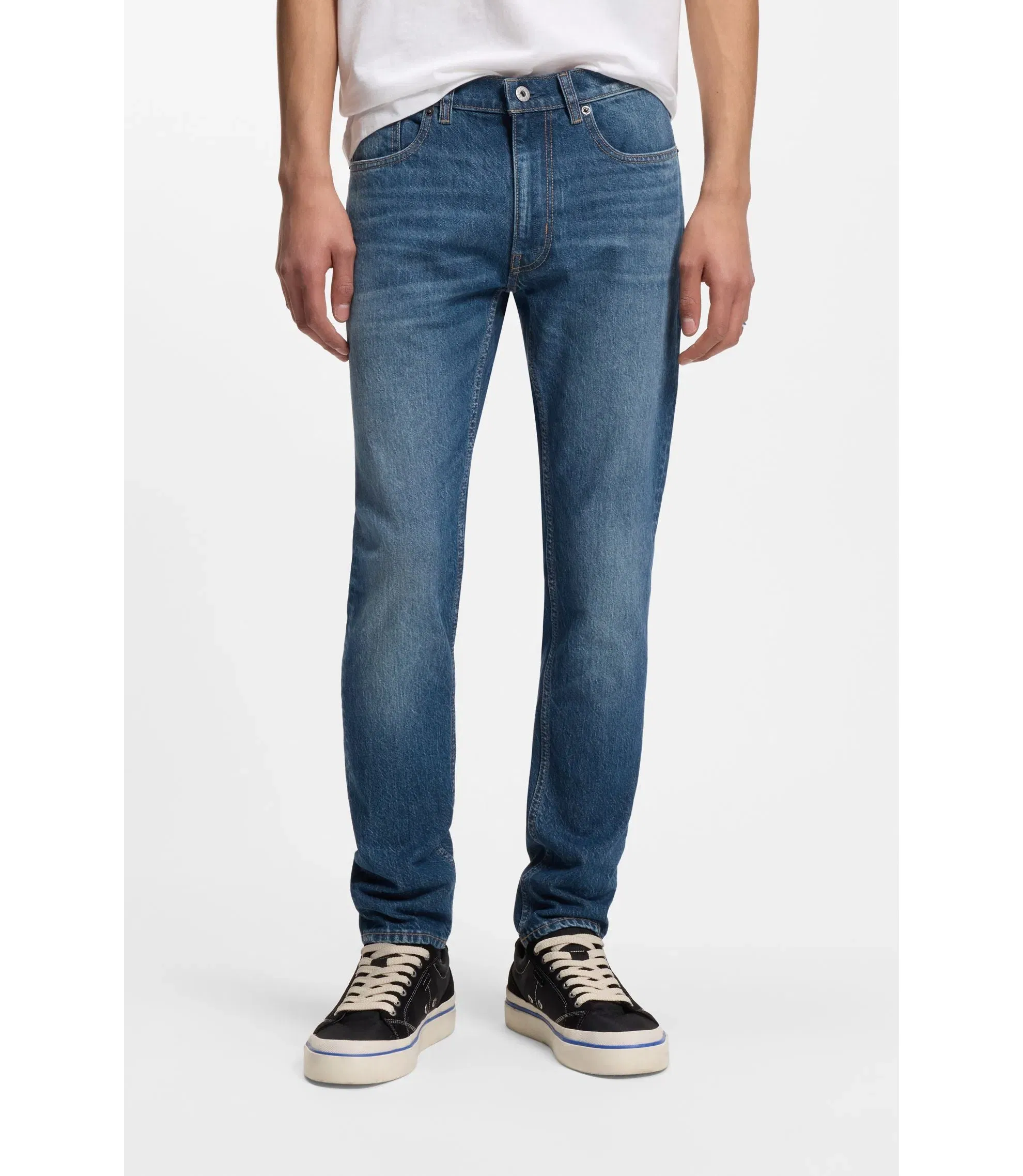 Hugo Blue Skinny Fit Jeans In Stretch Denim Blue