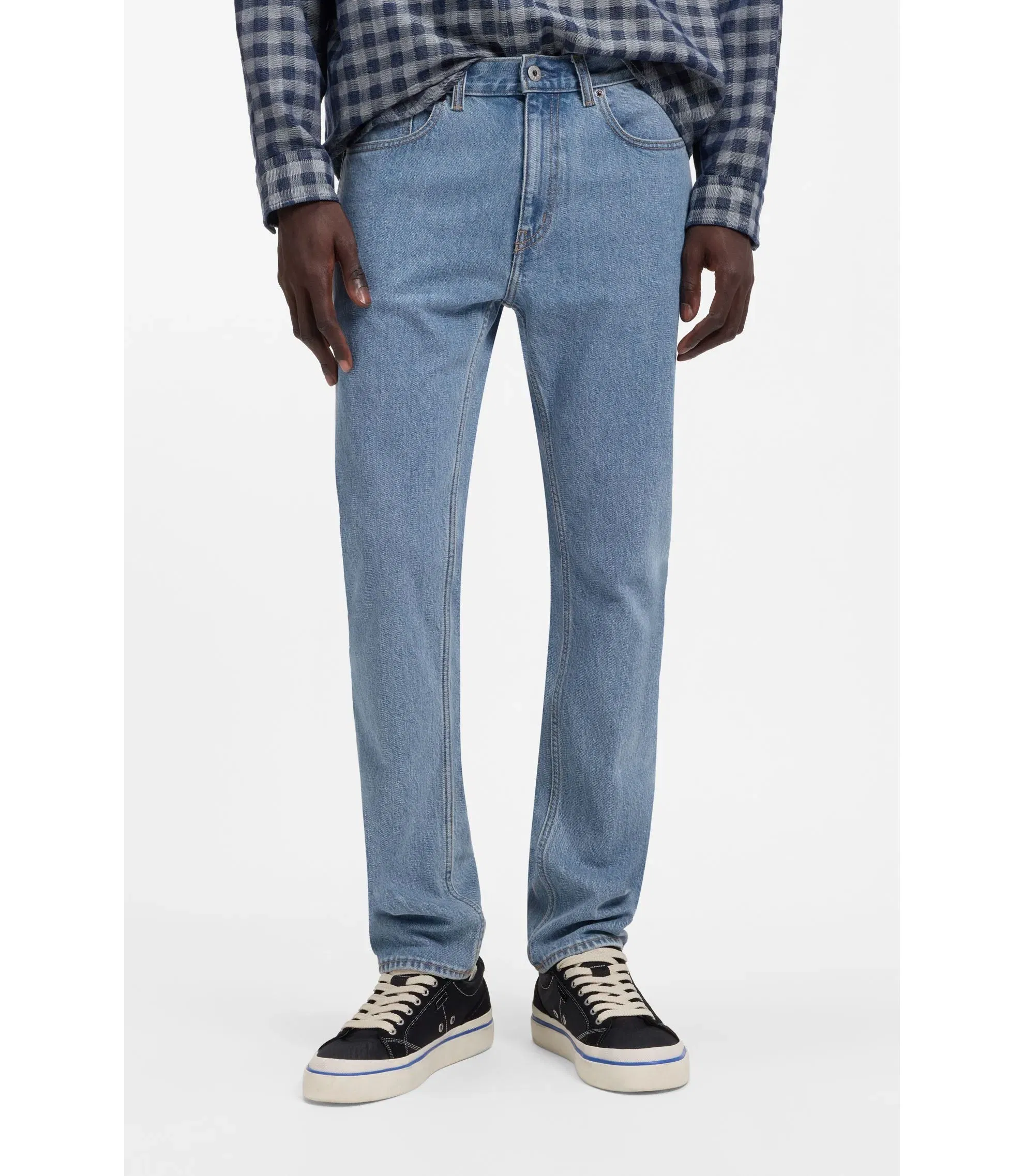 Hugo Blue Slim Fit Jeans In Stretch Denim Blue