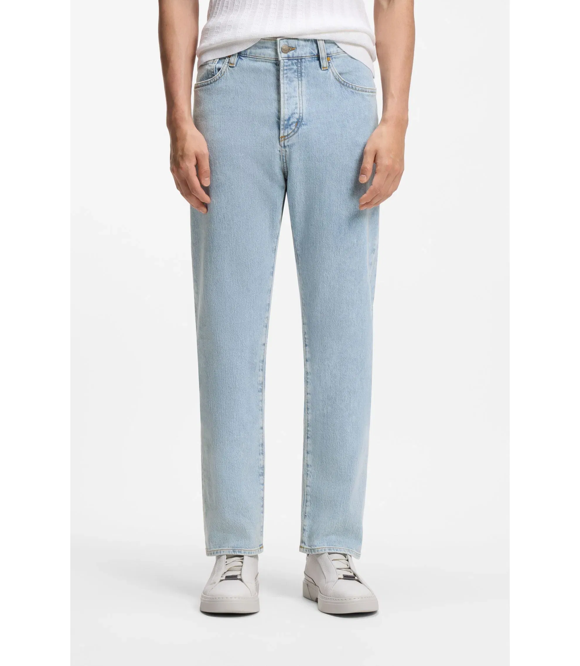 Boss Bright Blue Jeans In Comfort Stretch Denim Light Blue