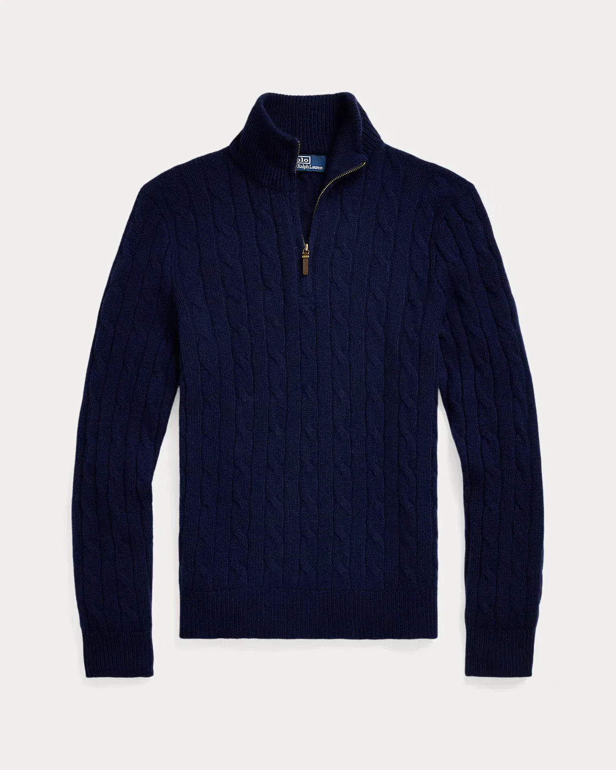 Ralph Lauren CableKnit Cashmere QuarterZip Sweater