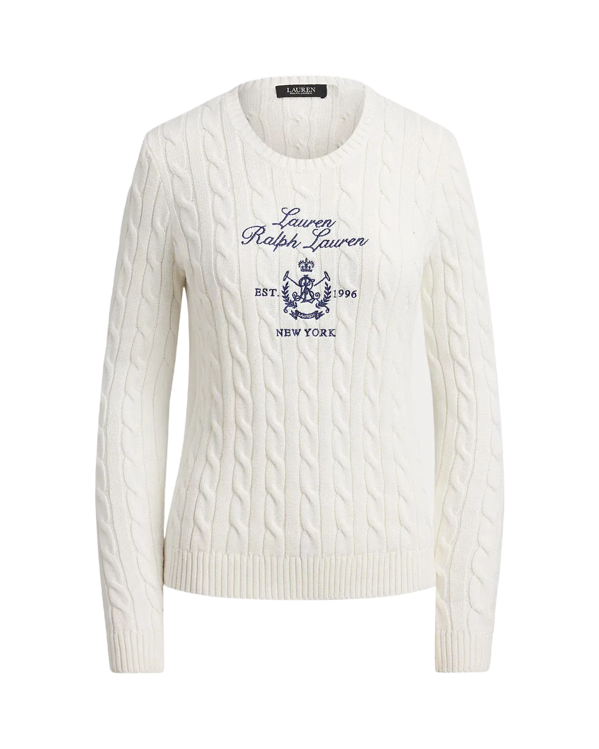 Ralph Lauren EmbroideredCrest CableKnit Sweater