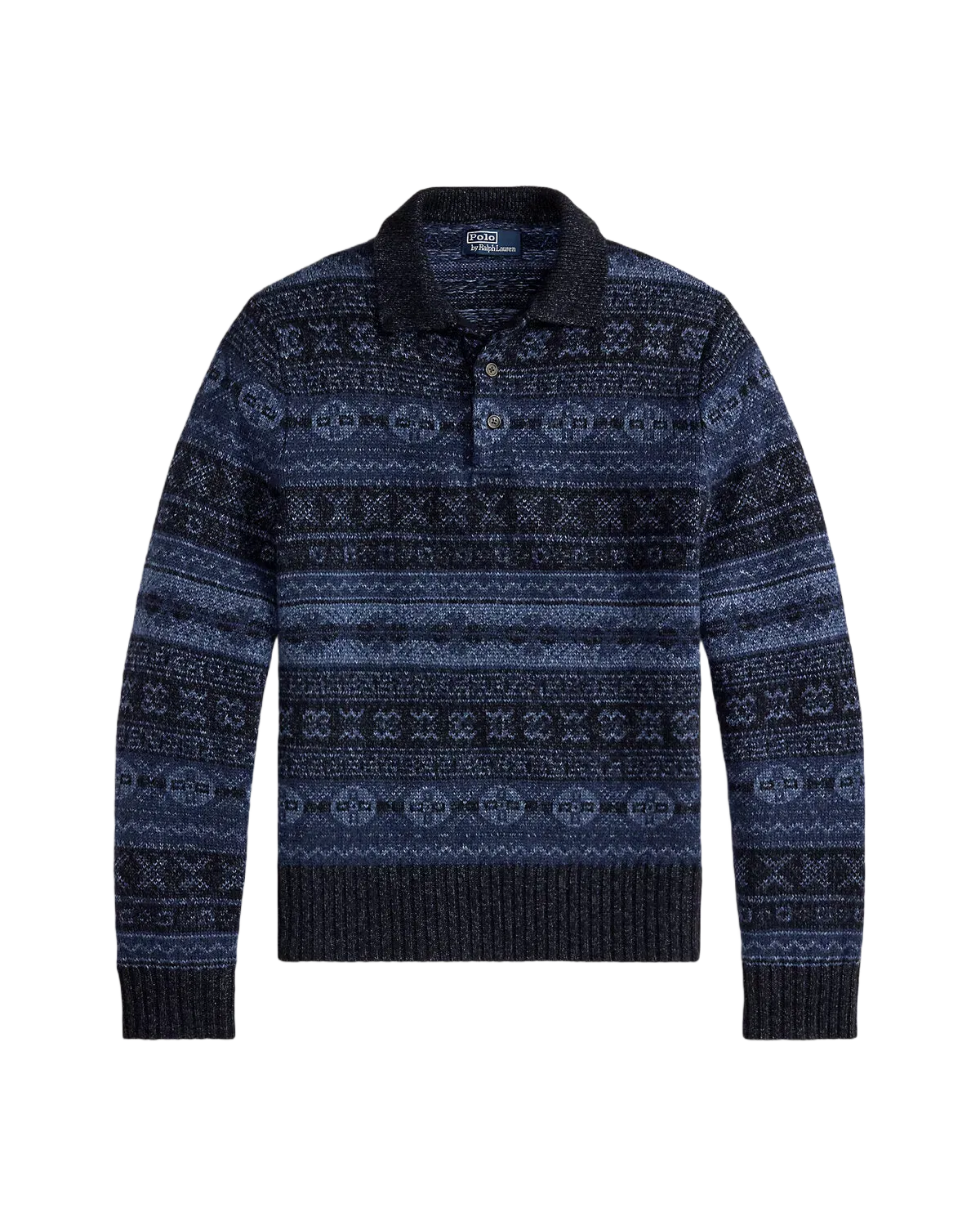 Ralph Lauren Fair Isle WoolLinen Polo Sweater