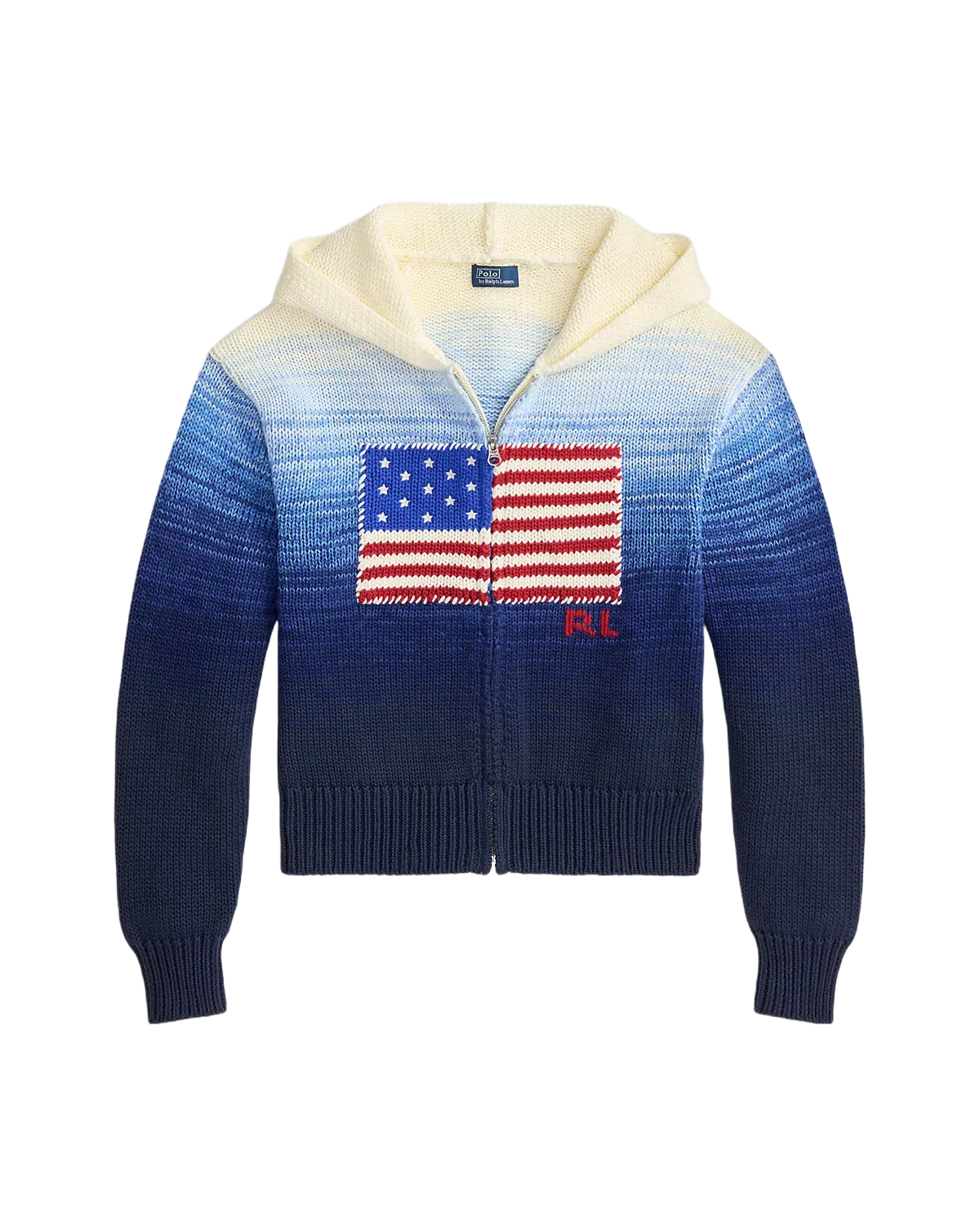 Ralph Lauren Flag Ombré Cotton Zip Hoodie