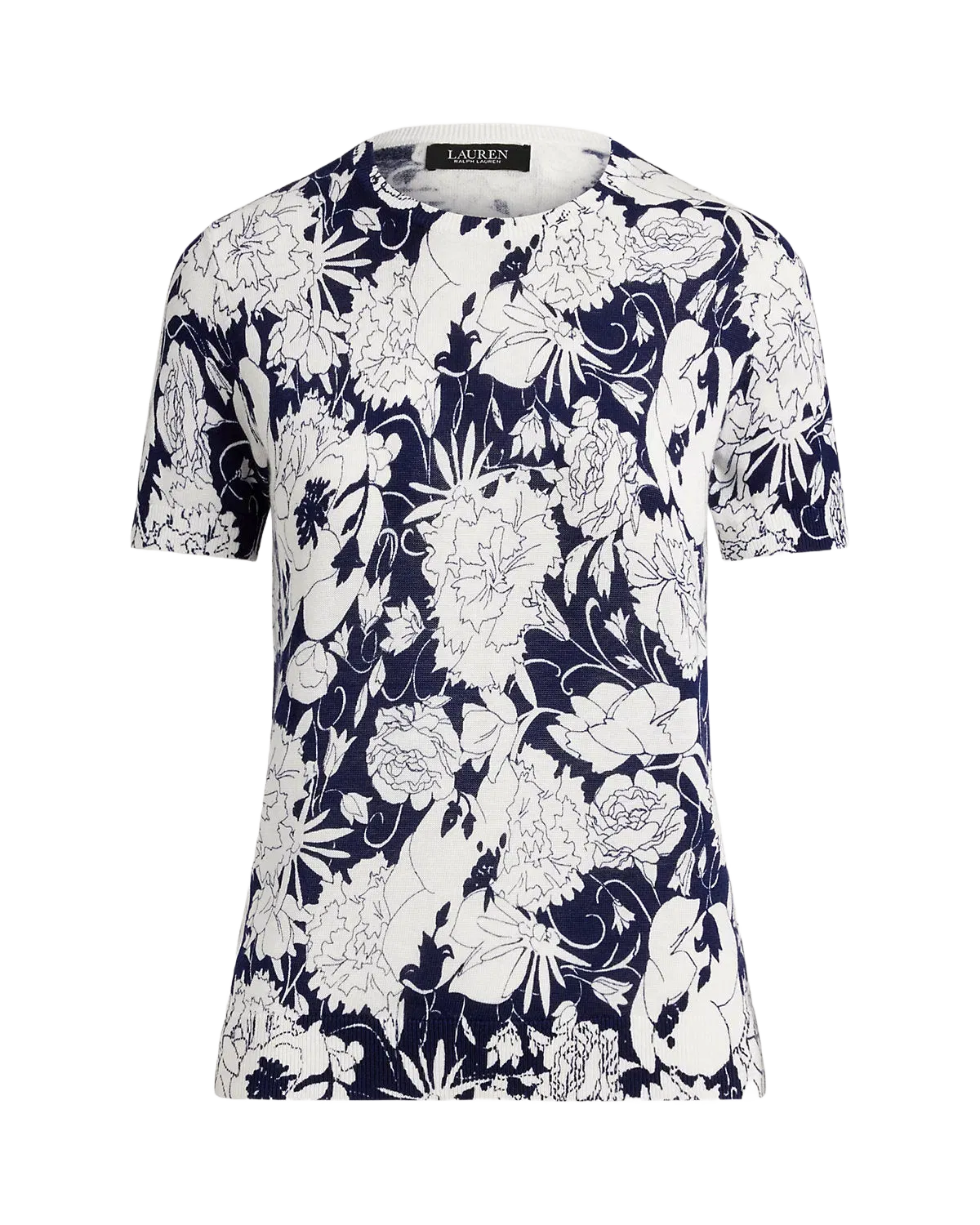 Ralph Lauren Floral CottonBlend ShortSleeve Sweater