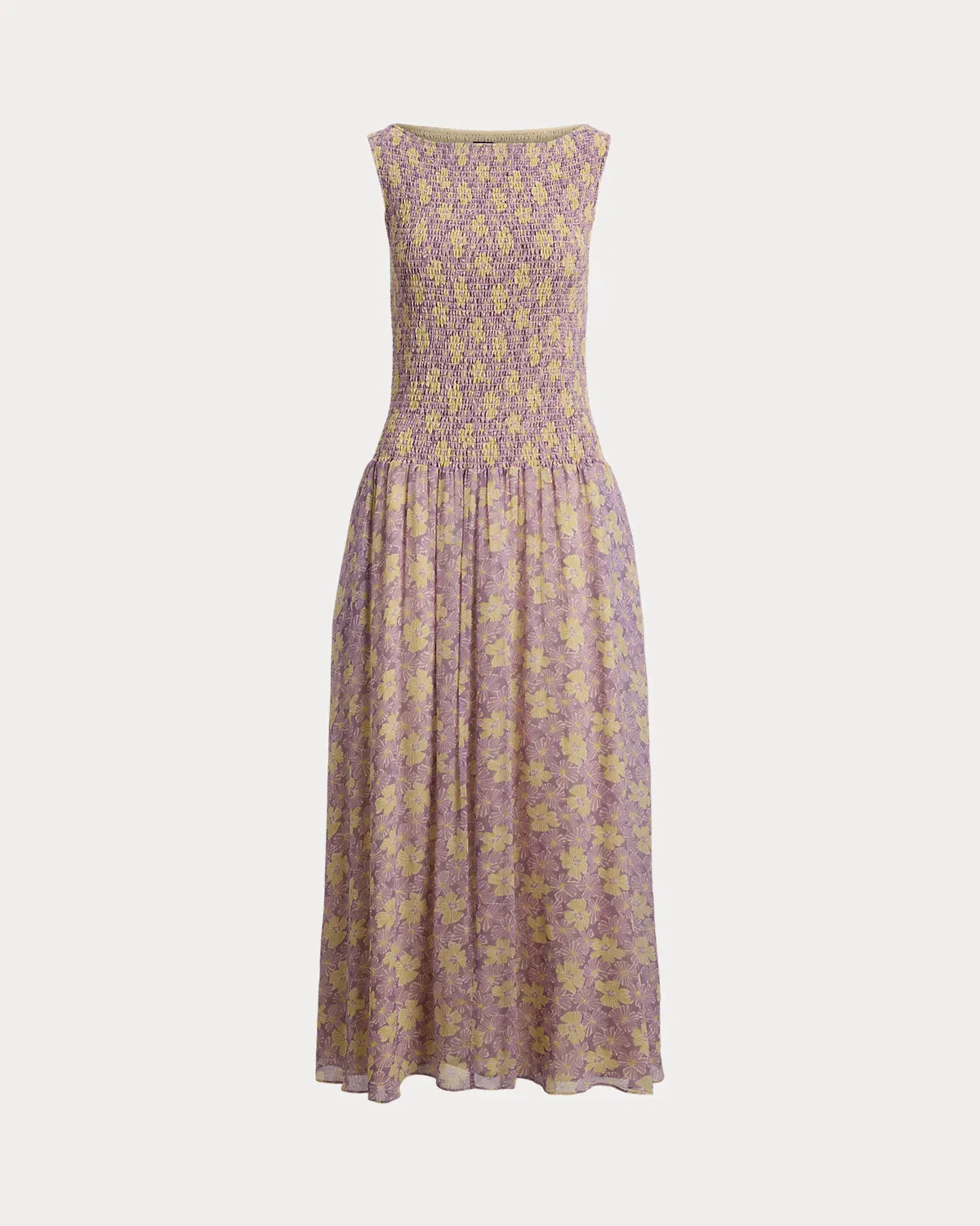 Ralph Lauren Floral Smocked Crinkled Dress