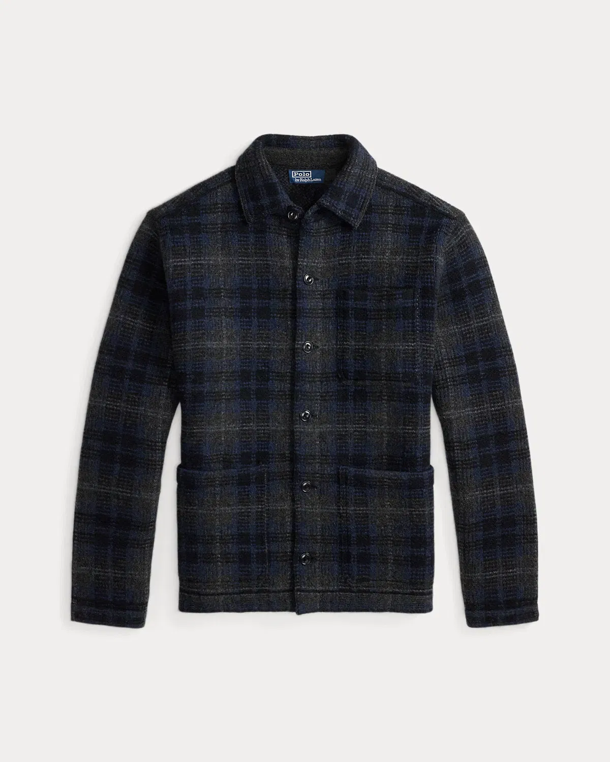Ralph Lauren Plaid Boiled Wool Cardigan
