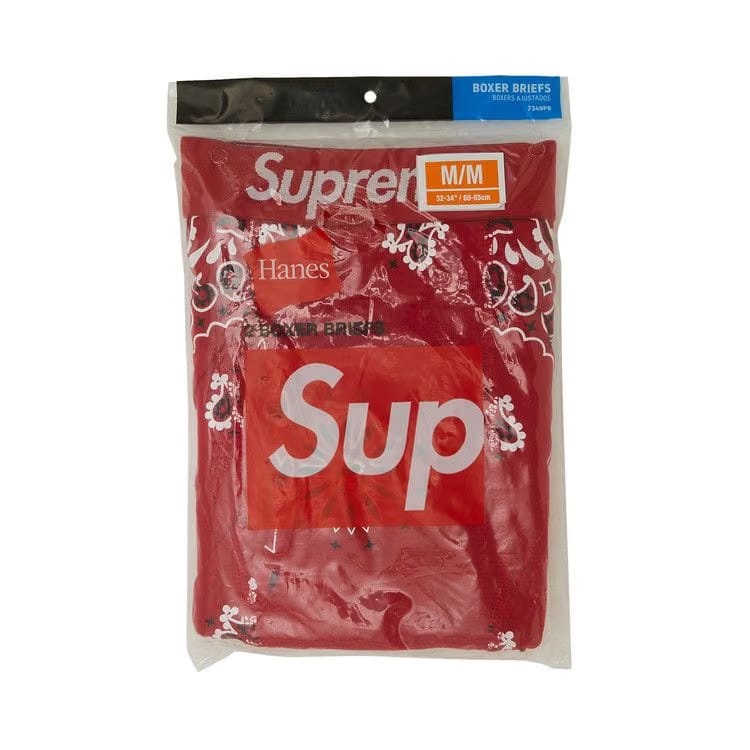 Supreme x Hanes Bandana Boxer Briefs (2 Pack) Red