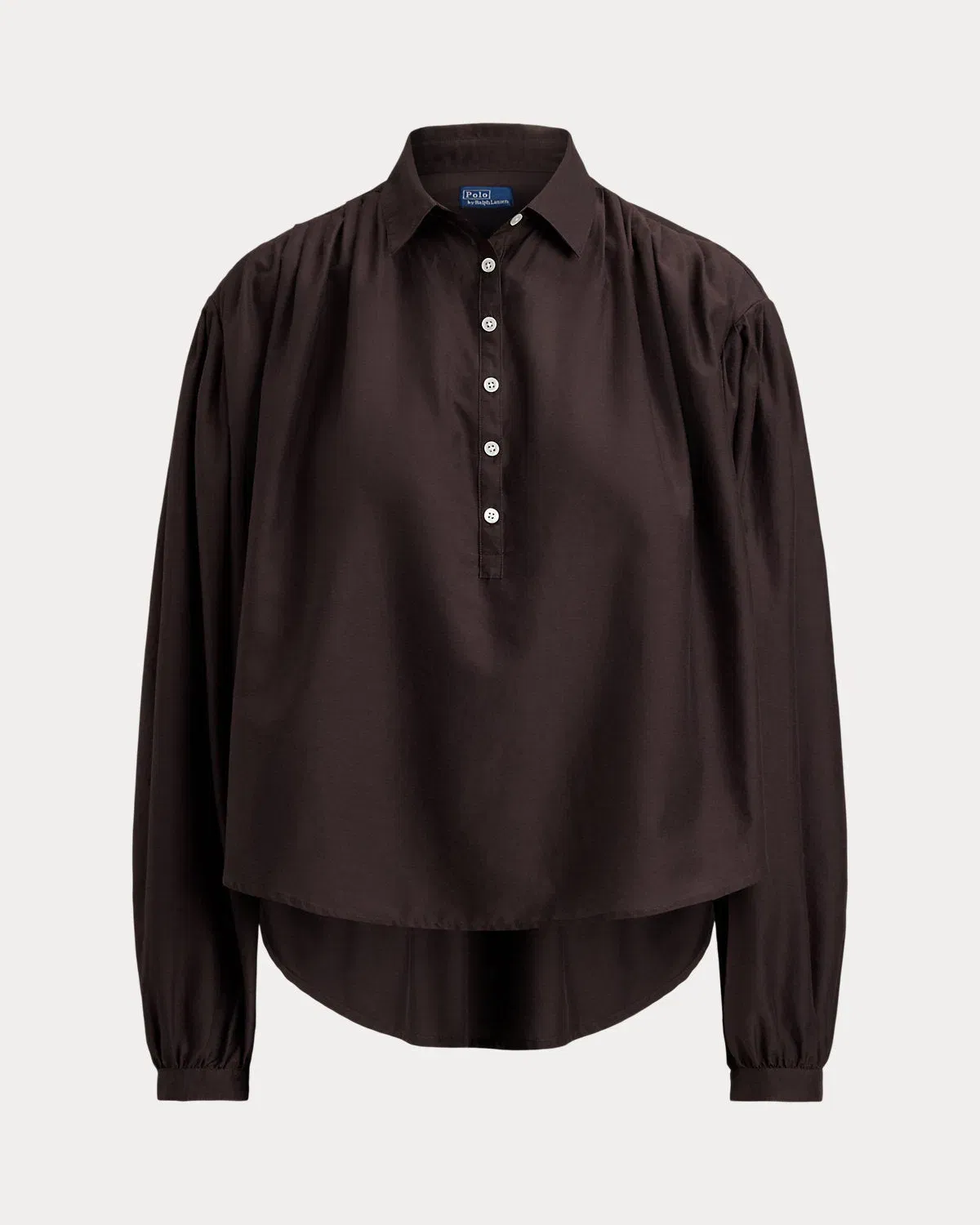 Ralph Lauren Pleated CottonSilk Blouse