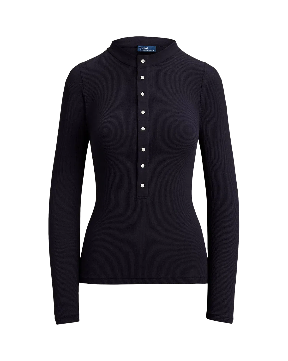 Ralph Lauren Ribbed Crepe Henley Shirt
