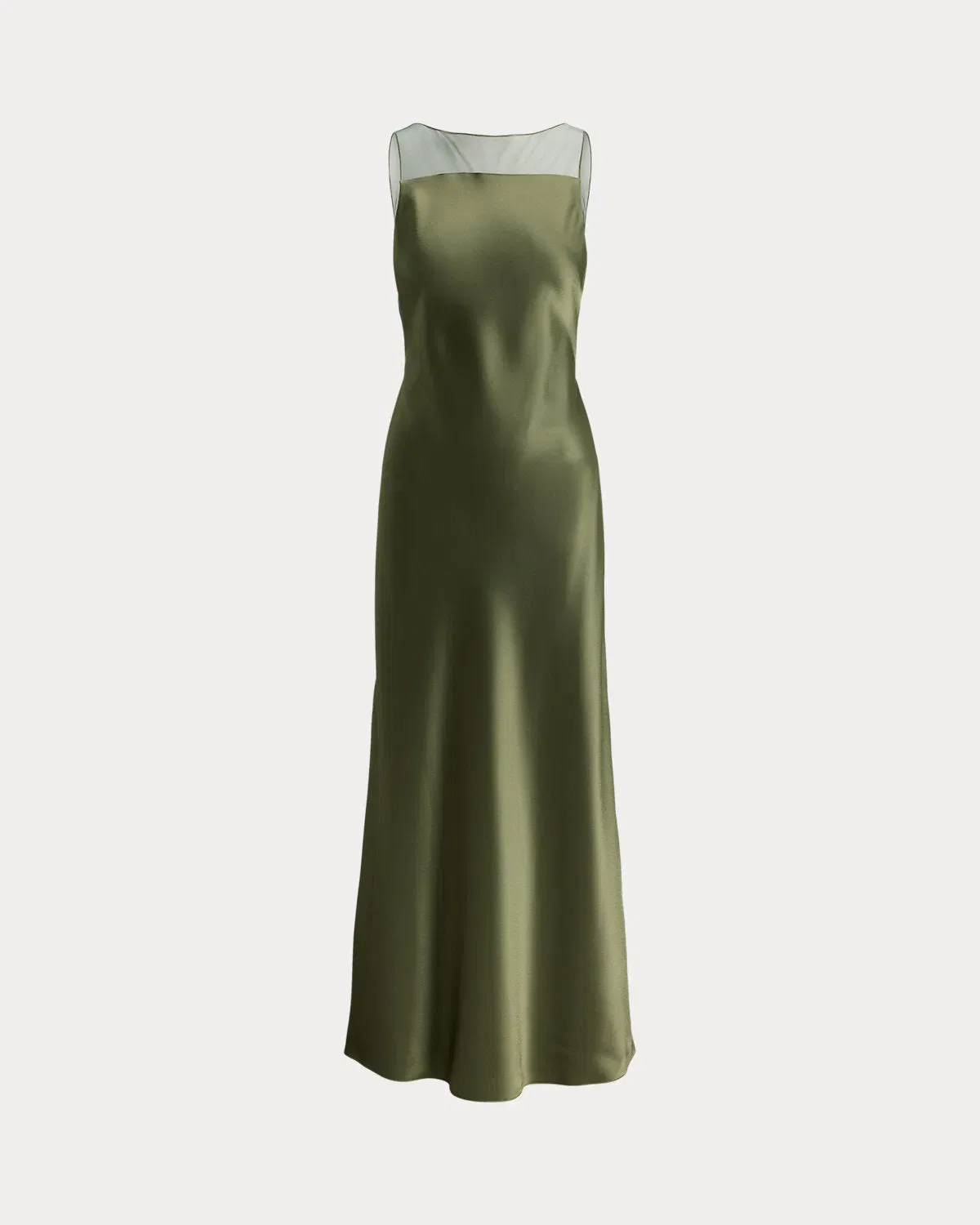 Ralph Lauren SheerPanel Satin Dress