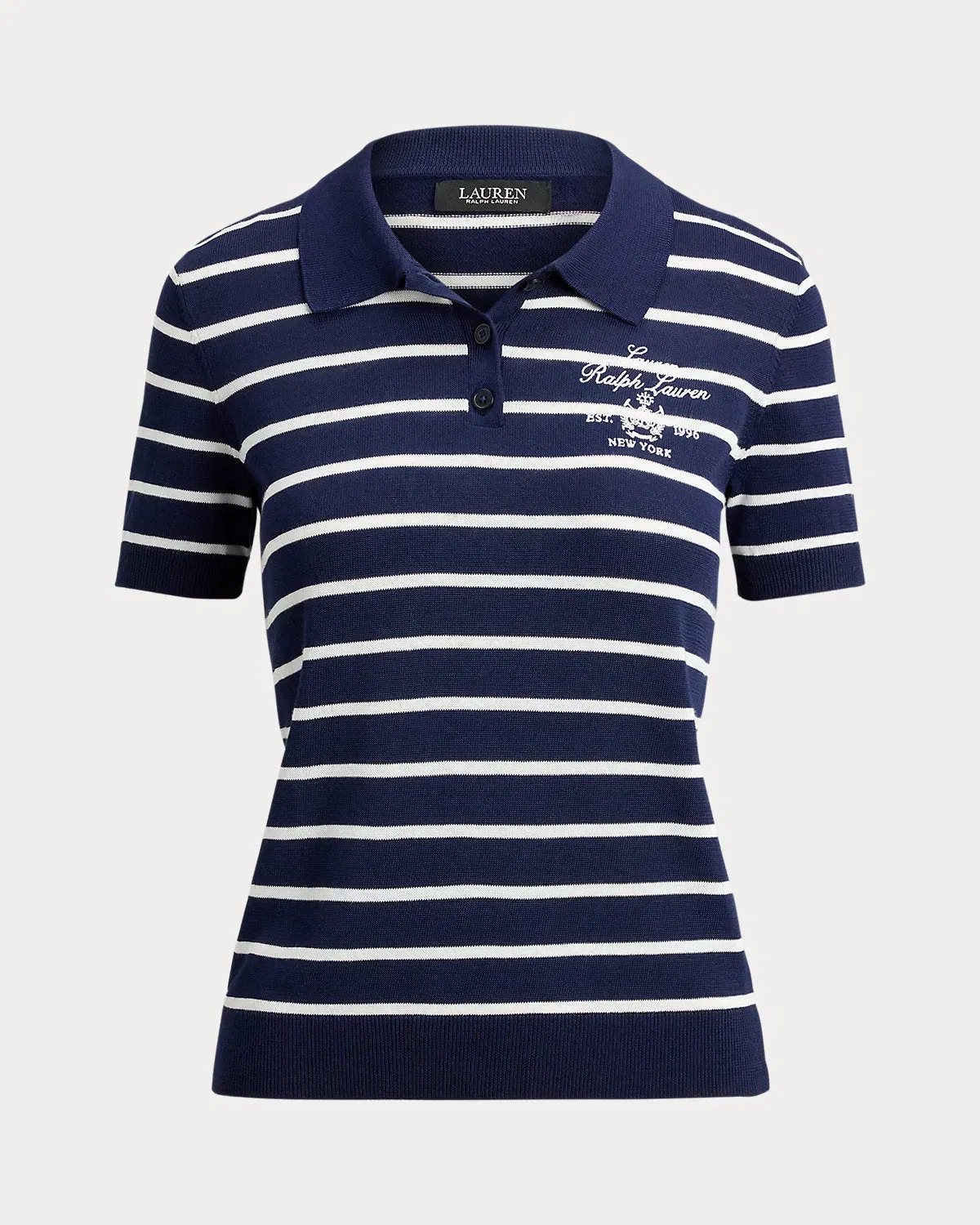 Ralph Lauren Striped CottonBlend Polo Sweater
