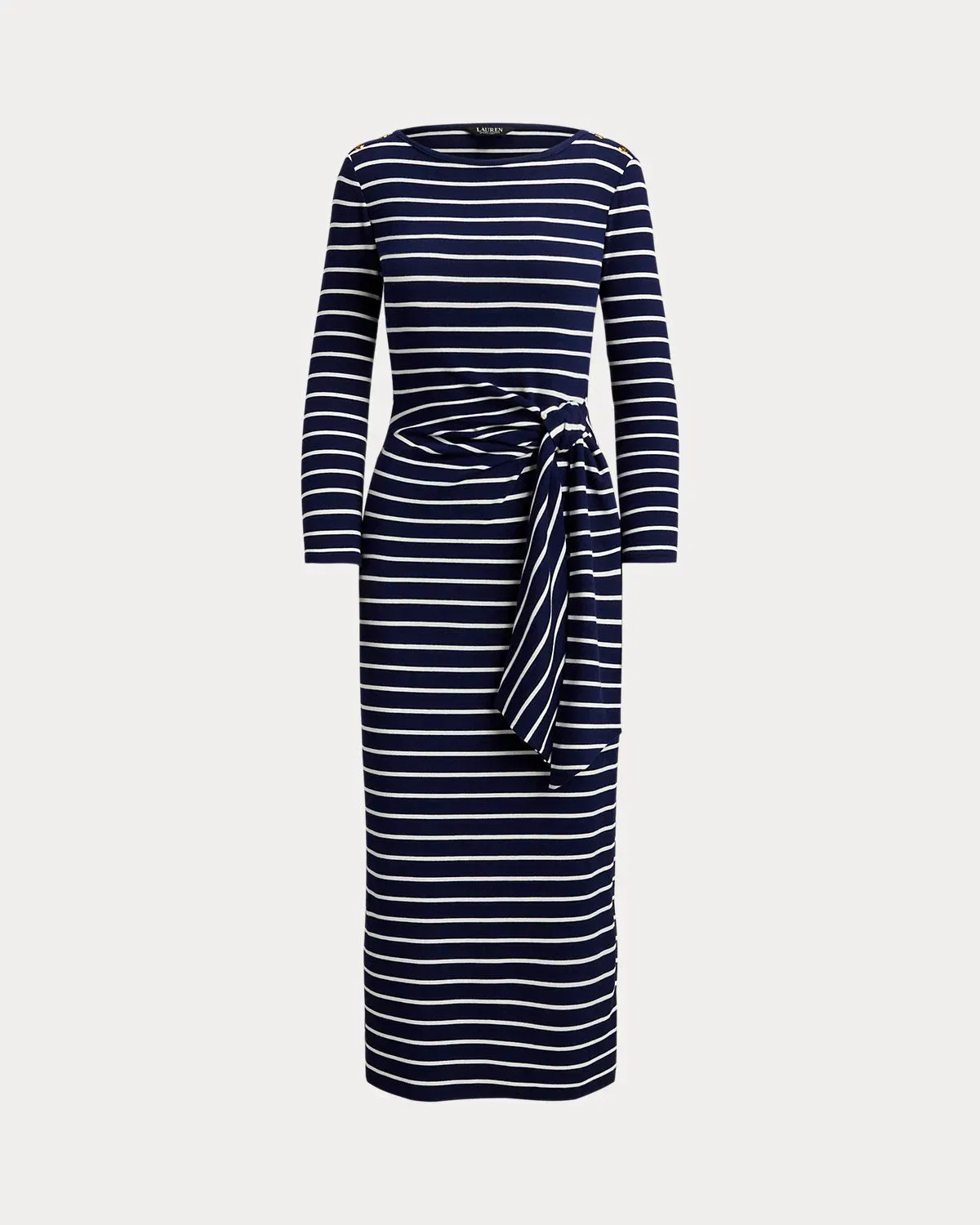 Ralph Lauren Striped TieFront CottonBlend Dress