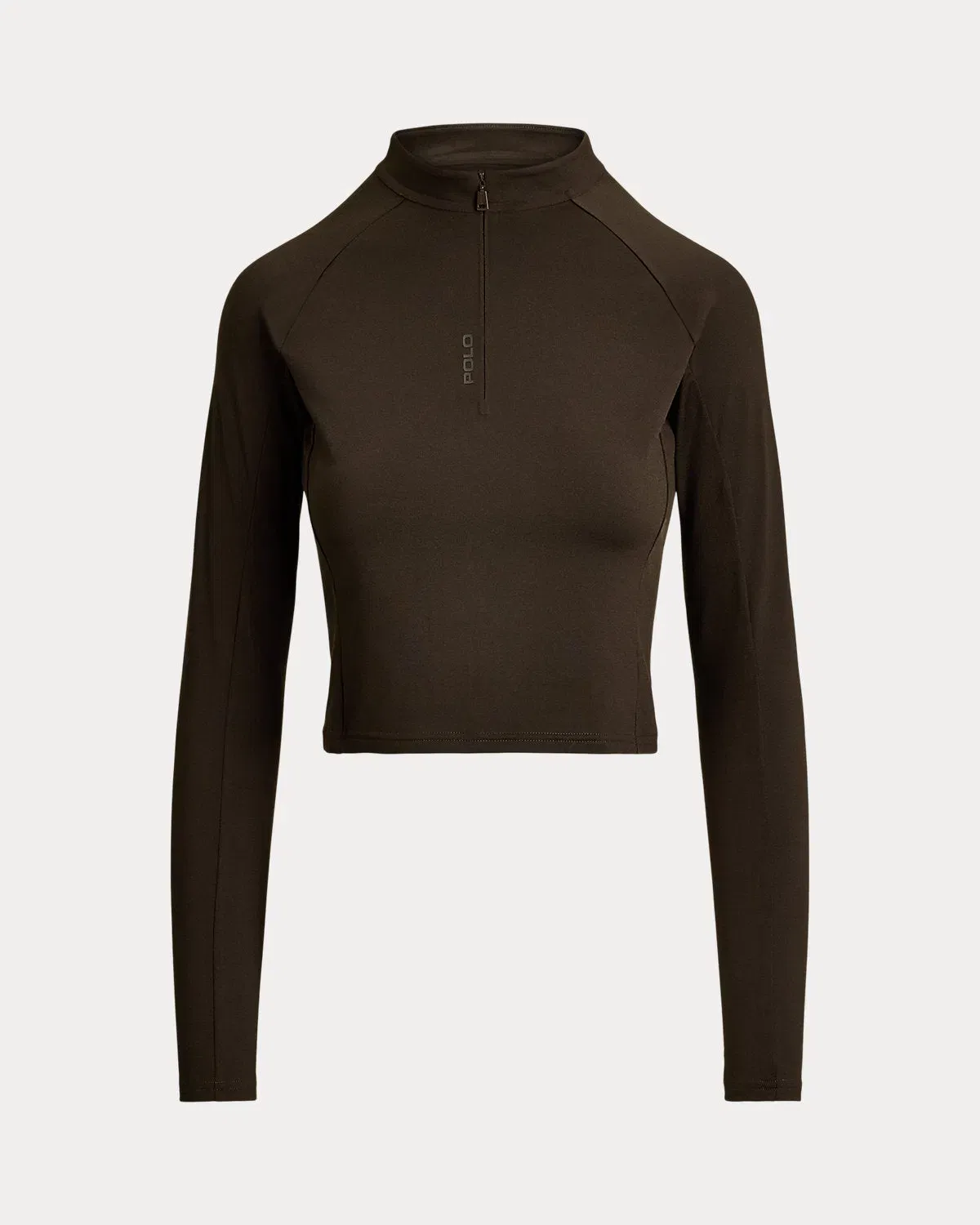Ralph Lauren Sueded Jersey Cropped HalfZip