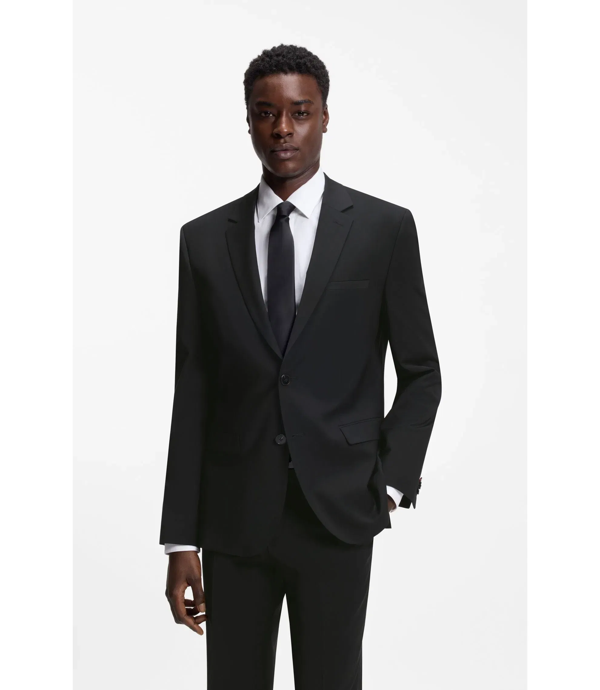 Hugo Extra Slim Fit Jacket In A Wool Blend Black