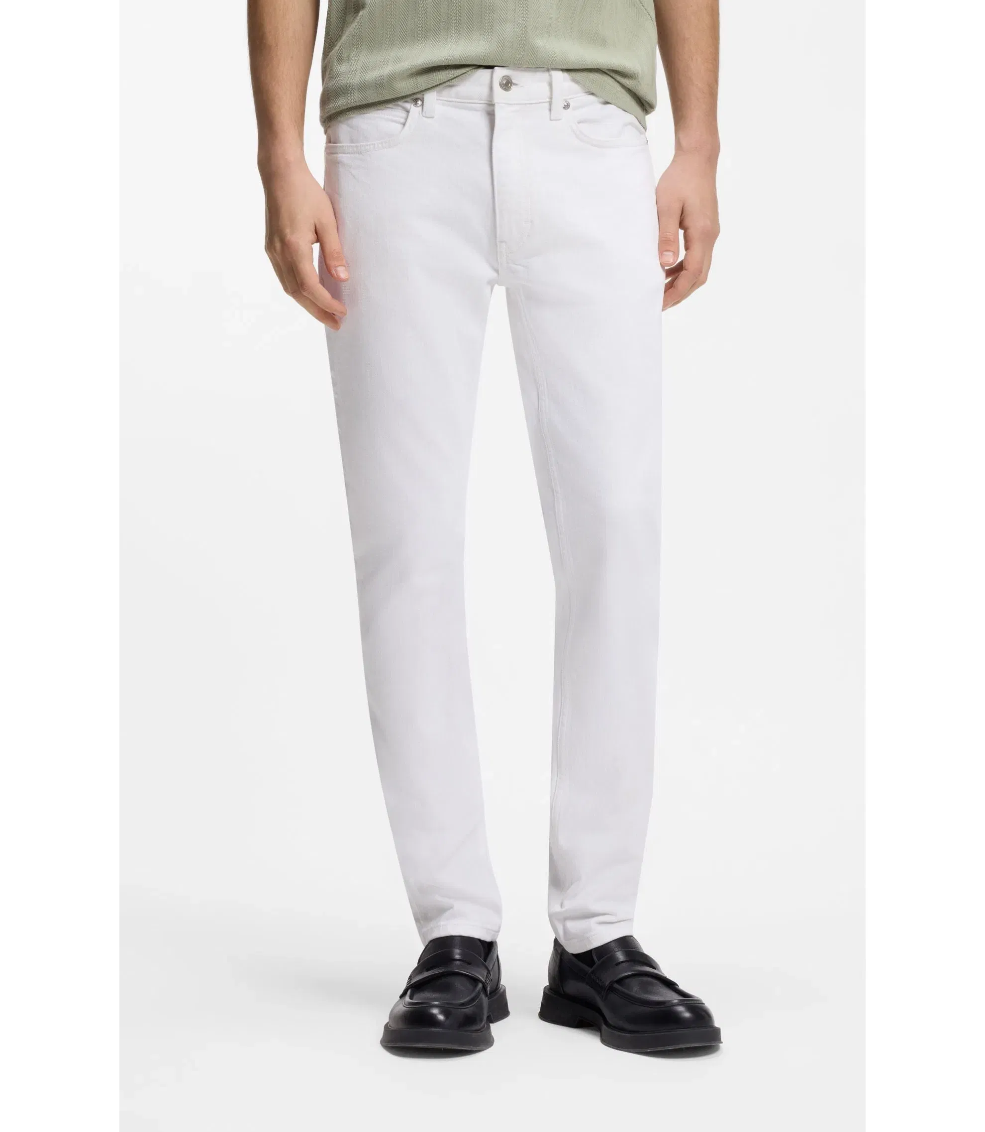 Hugo Extra Slim Fit Jeans In White Comfort Stretch Denim White