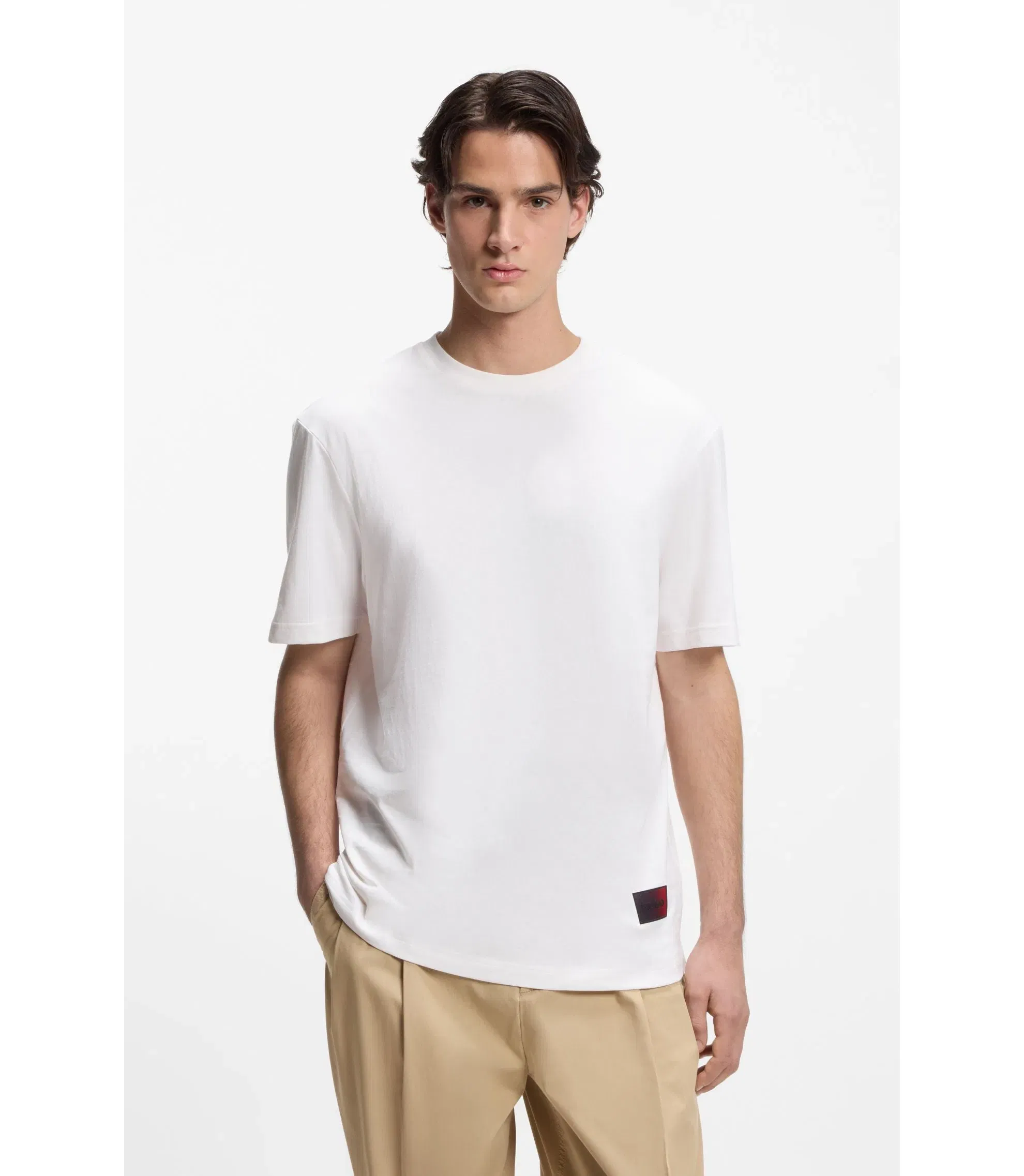 Hugo Gradient Logo T-Shirt In Cotton Jersey White