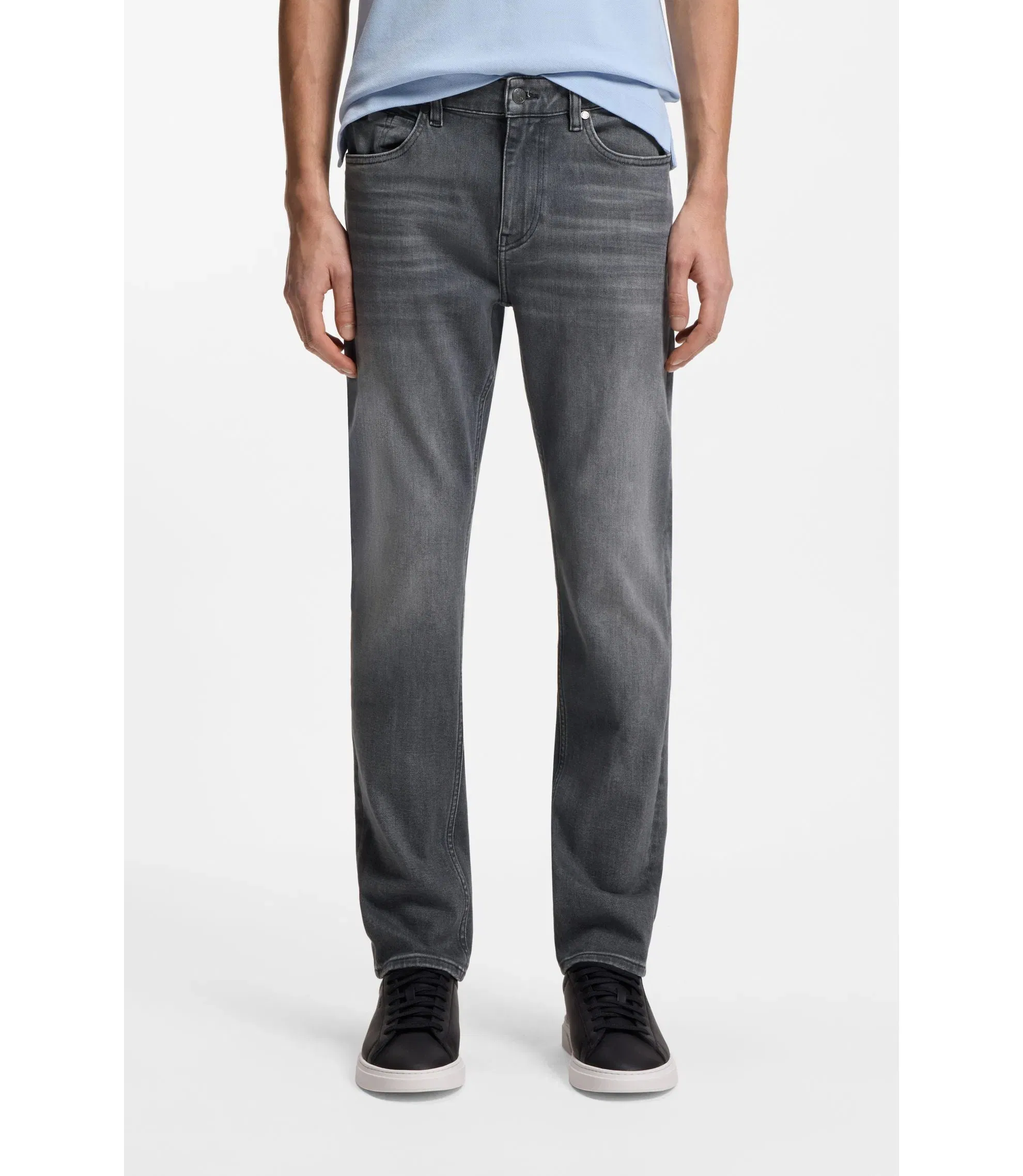 Boss Grey Slim Fit Jeans In Stretch Denim Grey