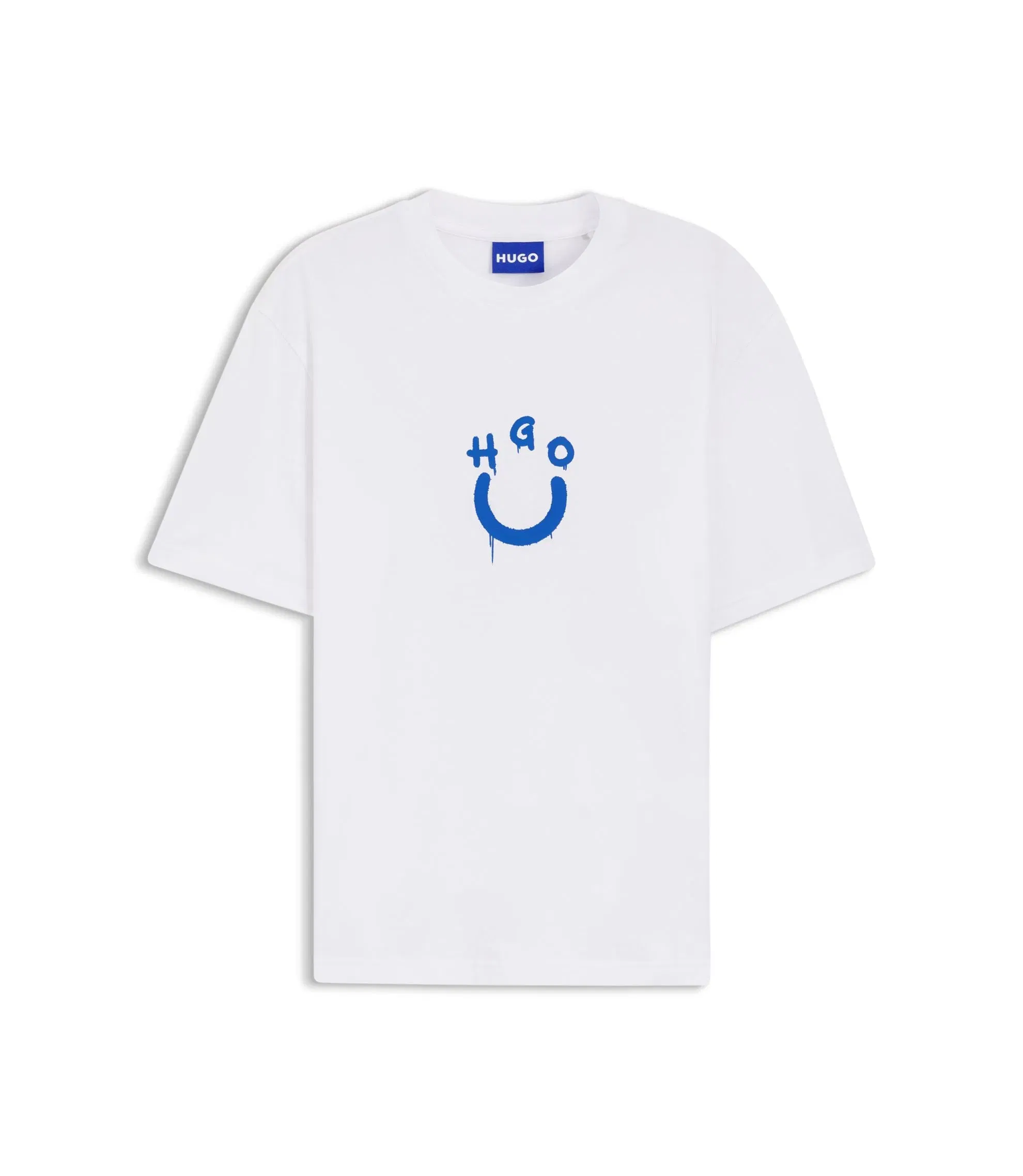 Hugo Cotton Jersey T-Shirt With Happy Hugo Logo White