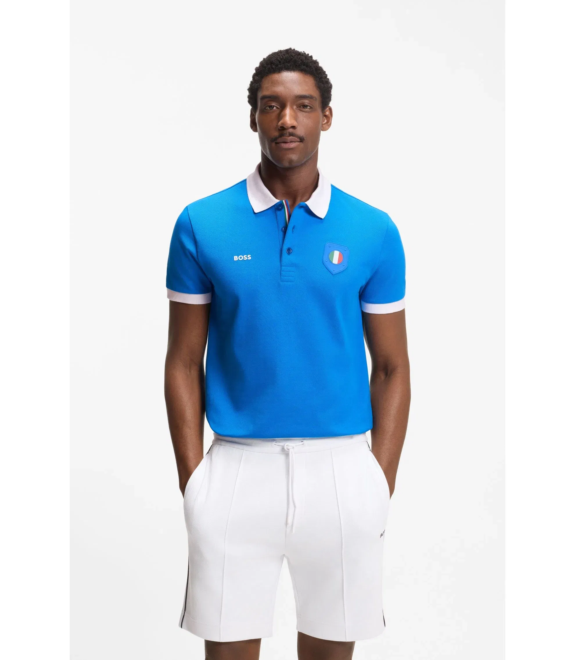 Boss Paddy Polo Shirt With Country Flag Italy