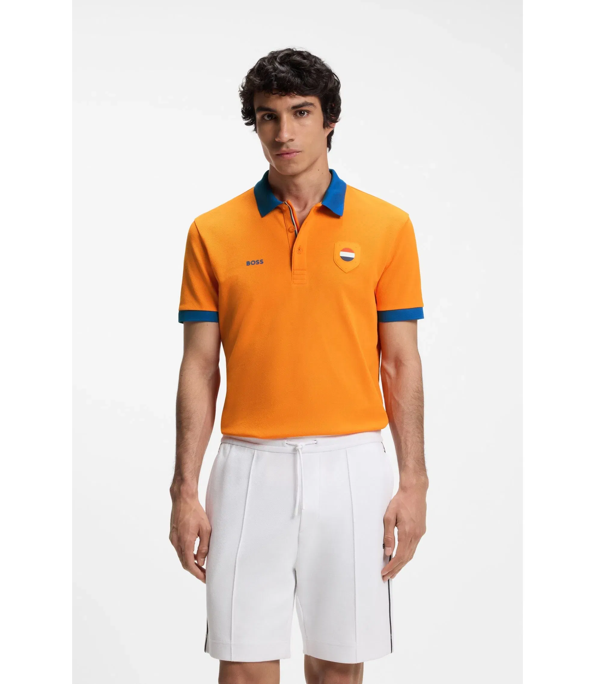 Boss Paddy Polo Shirt With Country Flag Netherlands
