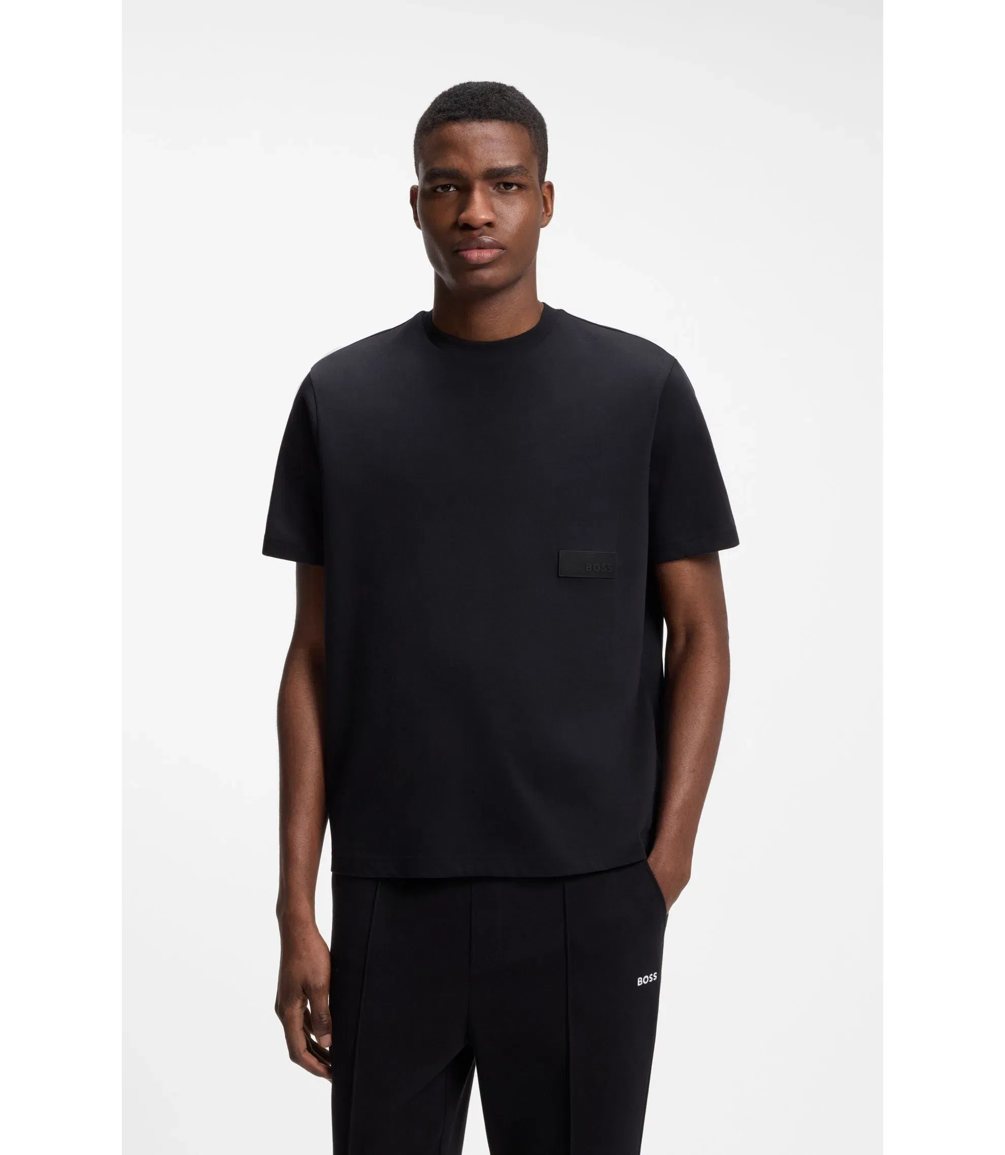 Boss Relaxed Fit T-Shirt In Cotton Jersey Dark Blue