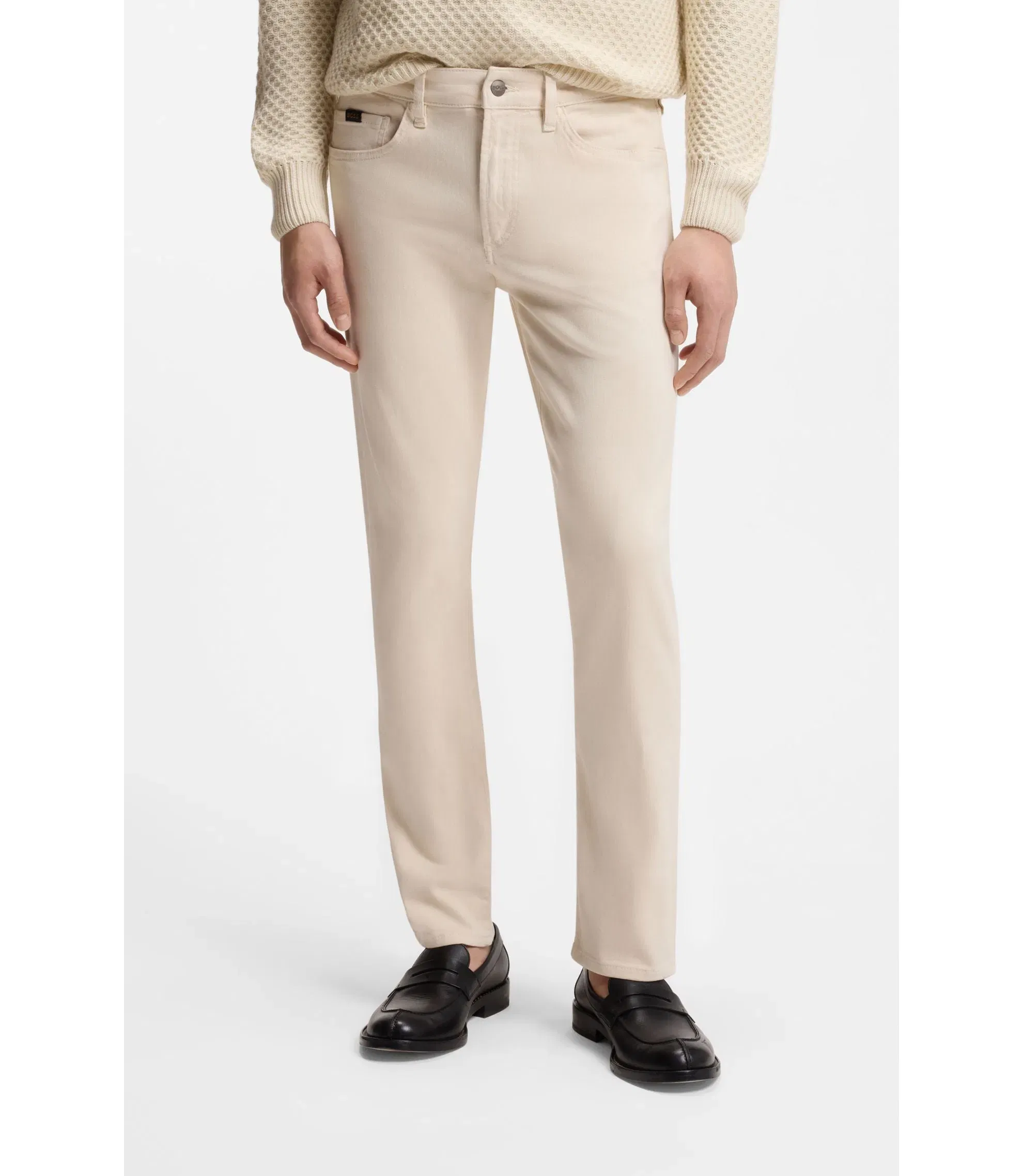 Boss Slim Fit Jeans In Comfort Stretch Denim White