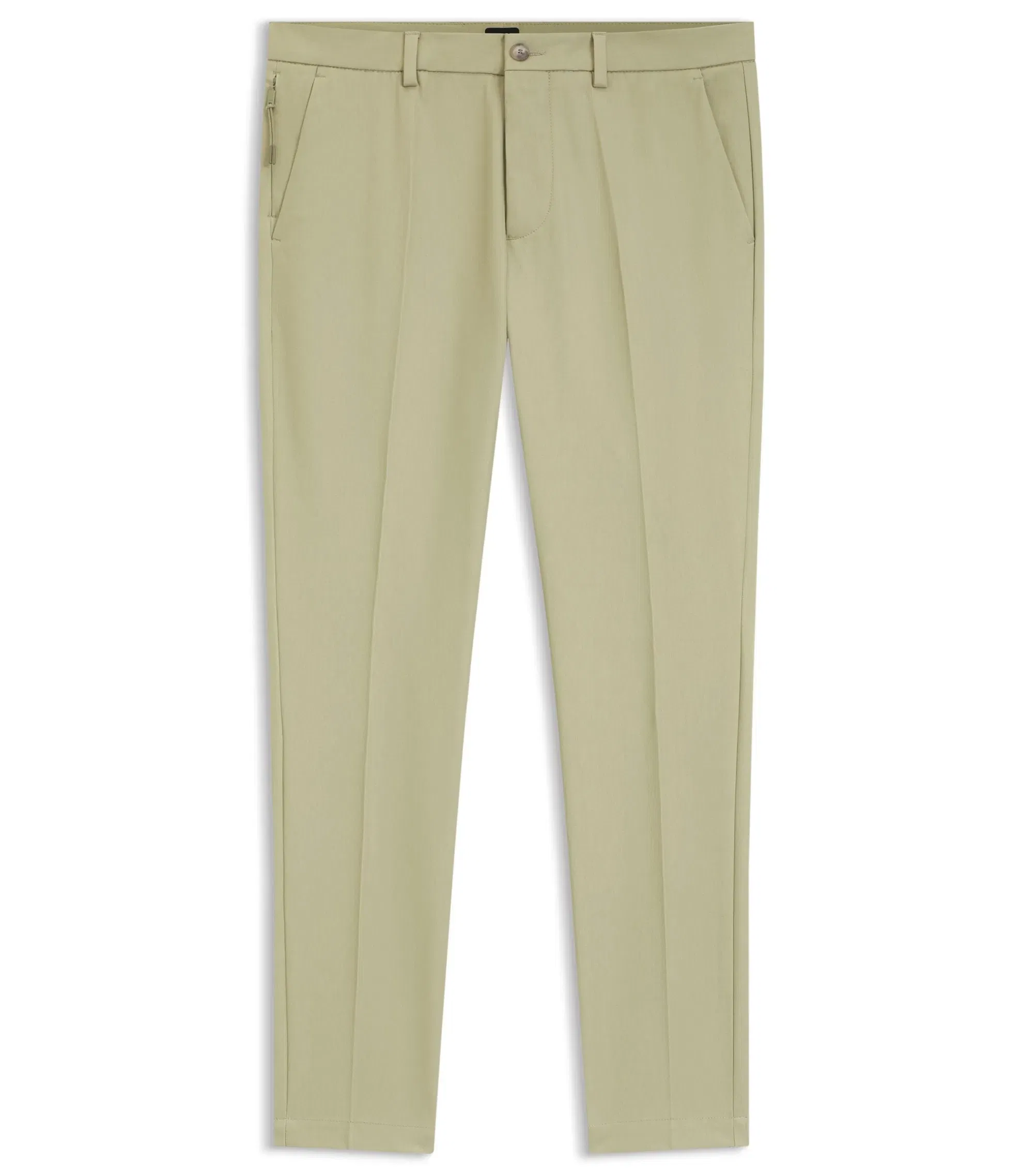 Boss Slim Fit Pants In A Stretch Cotton Blend Khaki