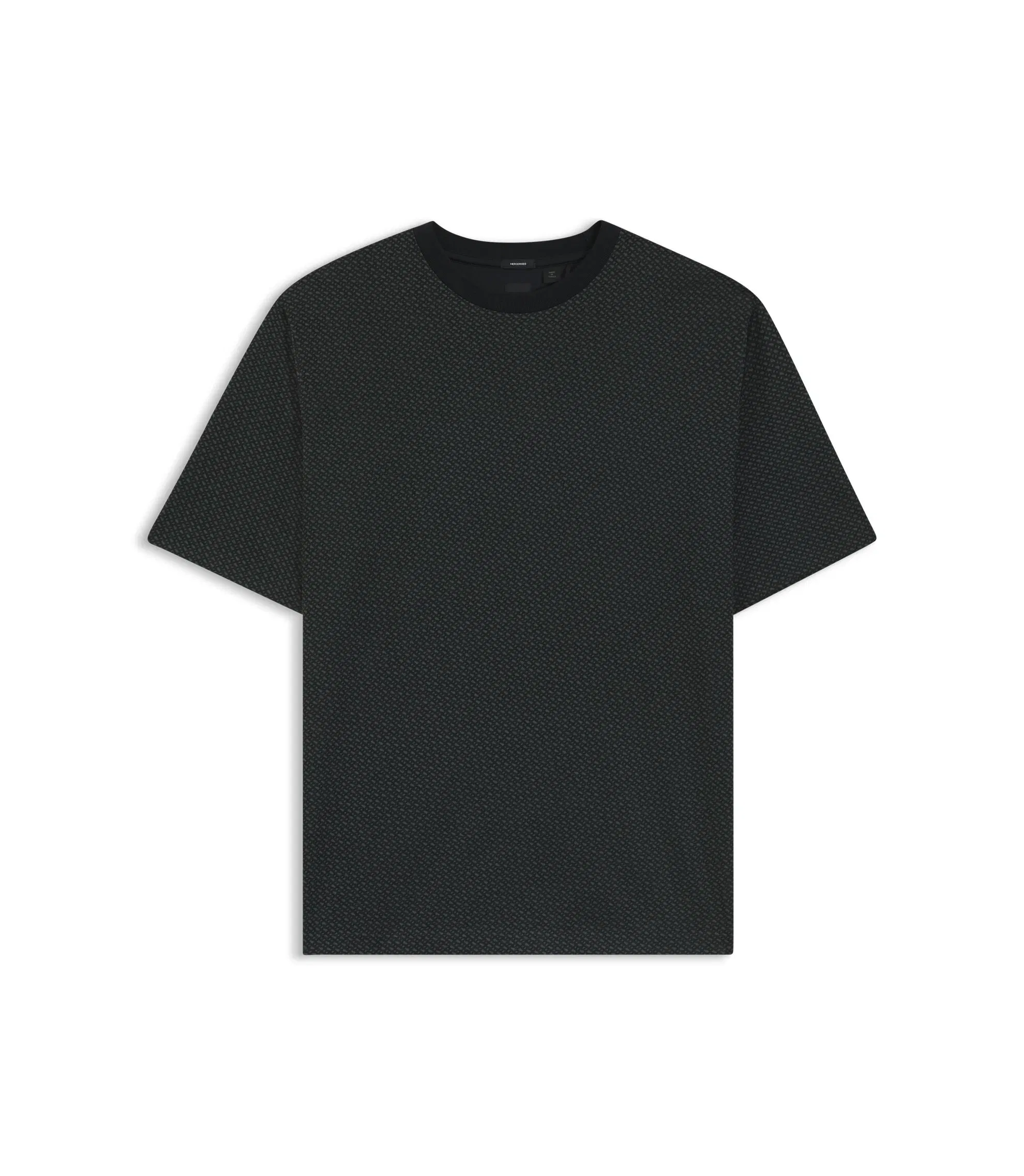 Boss Printed Monogram T-Shirt In Mercerised Cotton Black