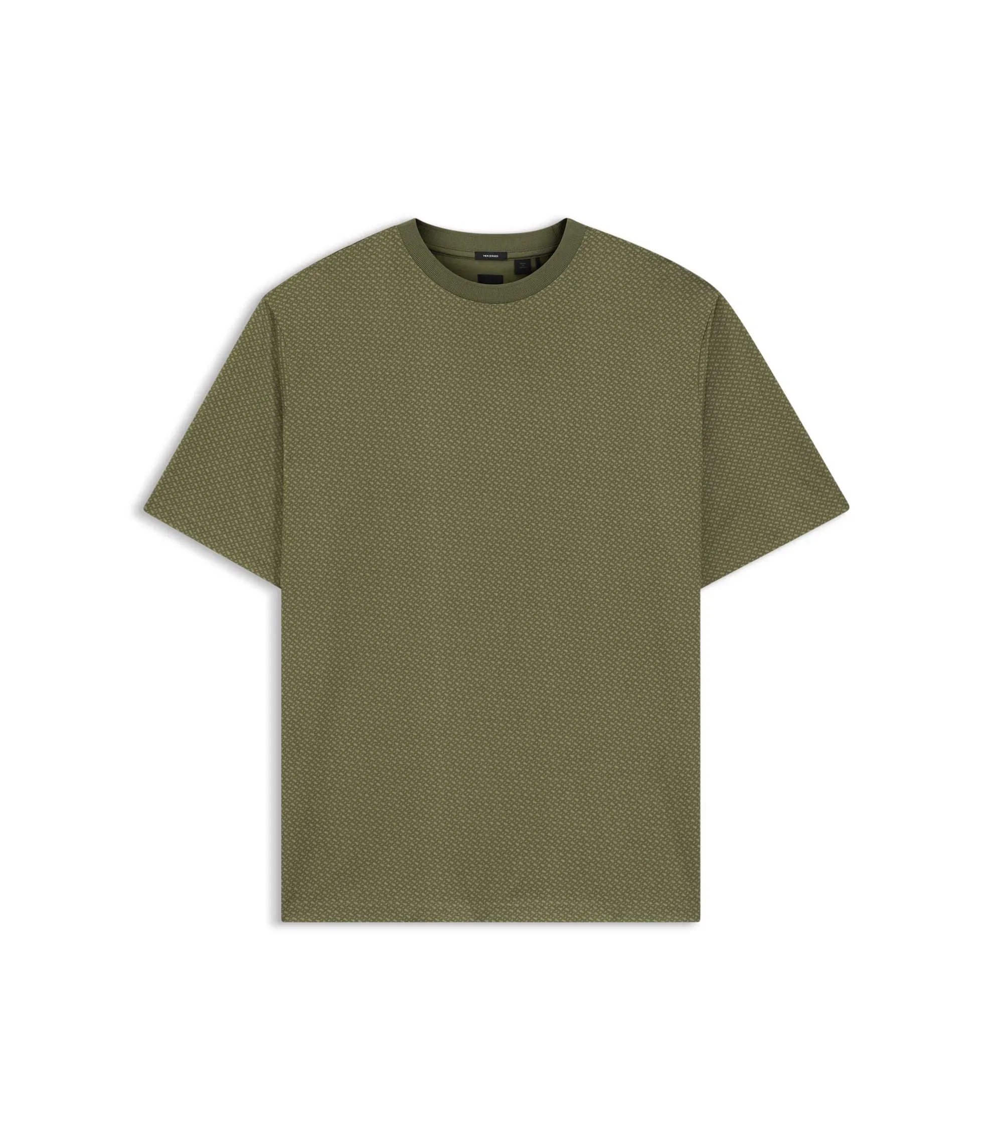 Boss Printed Monogram T-Shirt In Mercerised Cotton Green