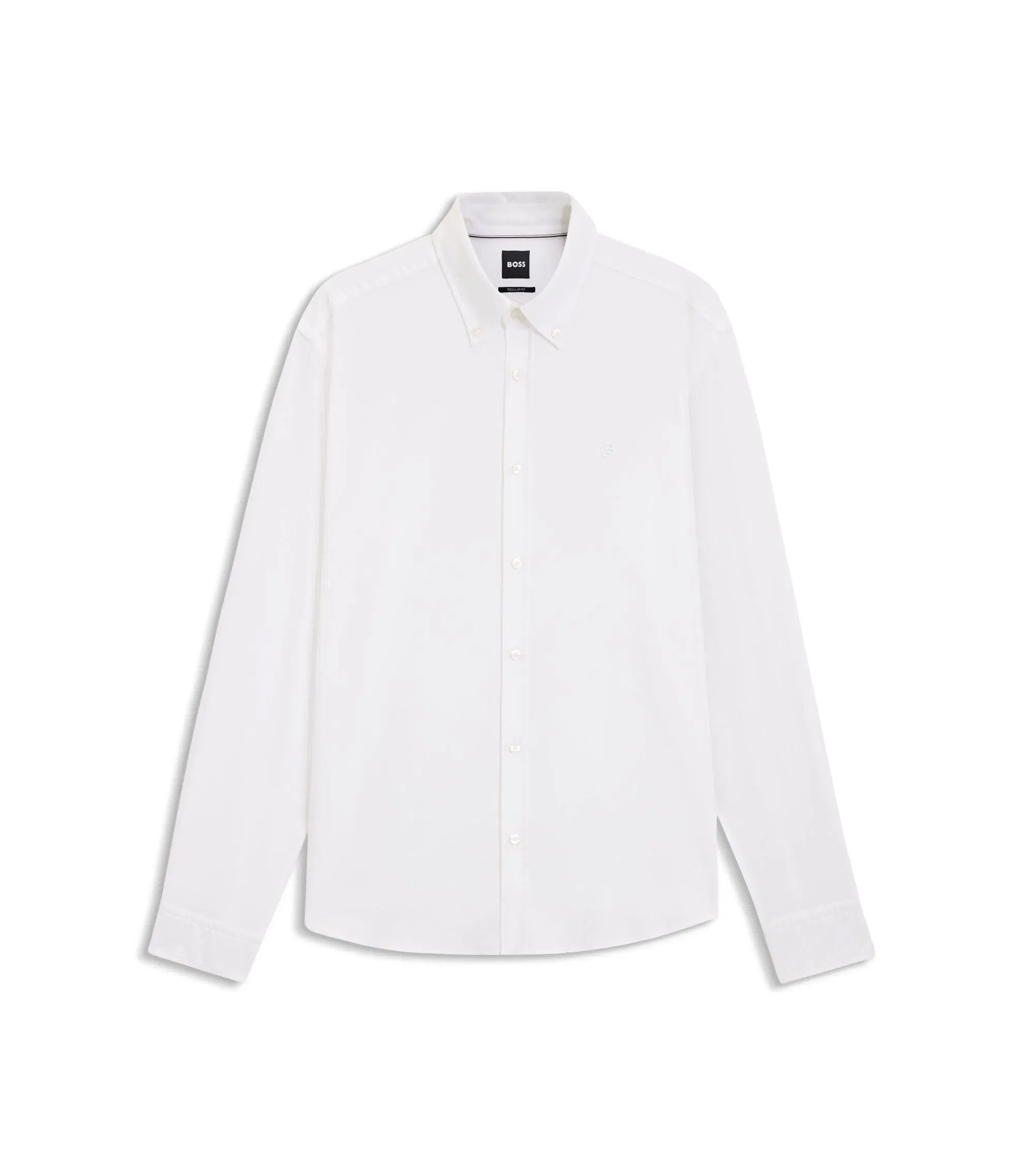 Boss Regular Fit Shirt In Oxford Cotton White