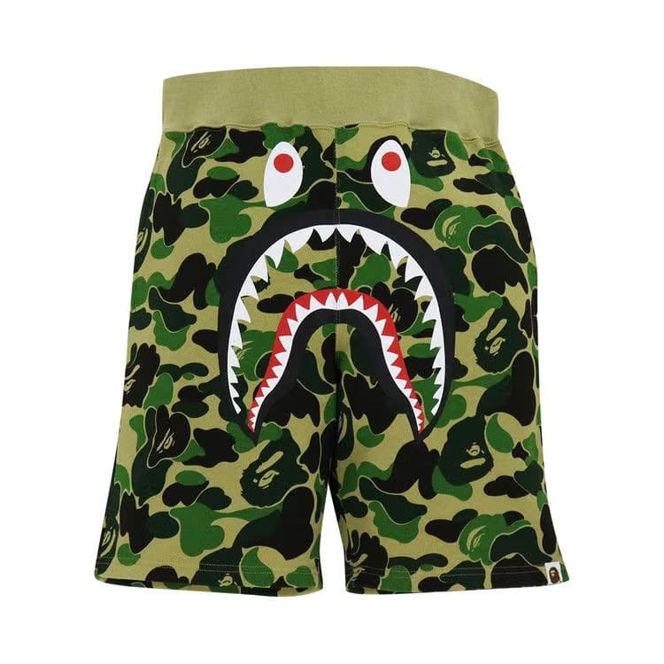 BAPE Big ABC Camo Shark Sweat Shorts Green