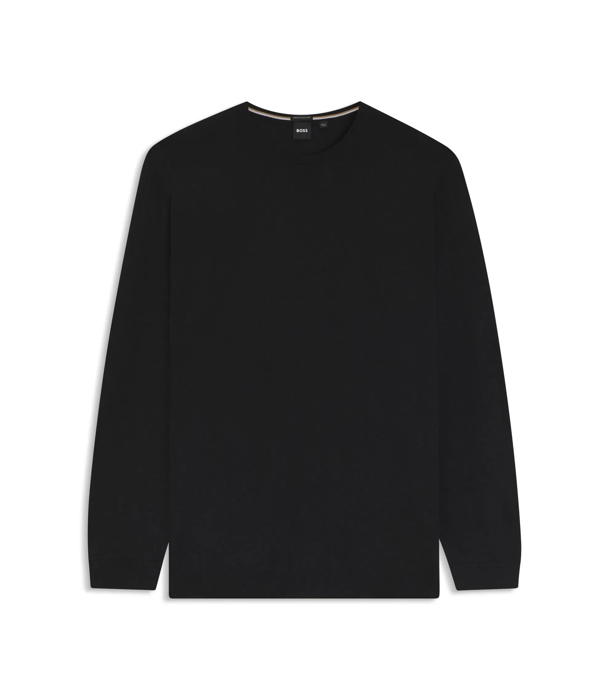 Boss Regular Fit Sweater In Virgin Wool Black