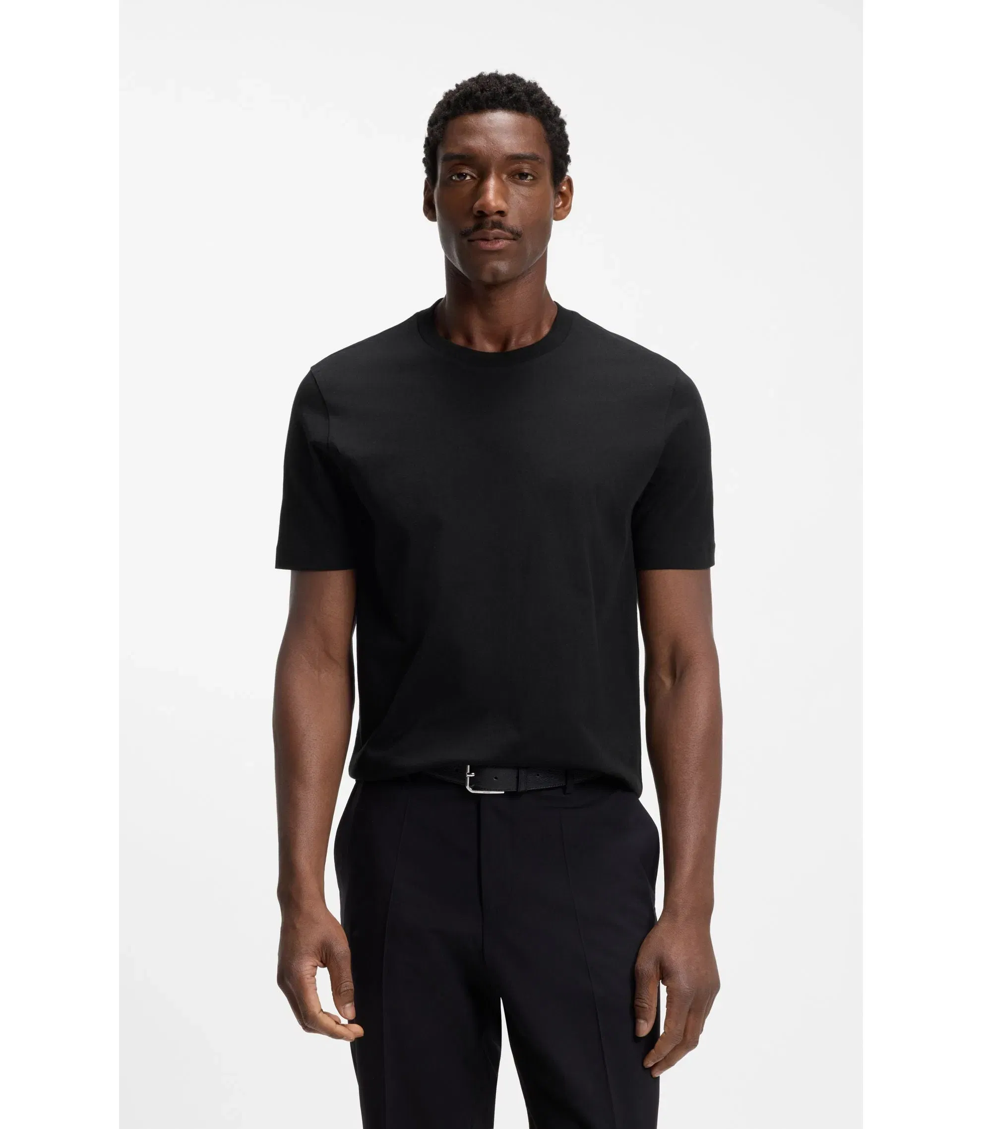 Boss Regular Fit T-Shirt In Cotton Jersey Black