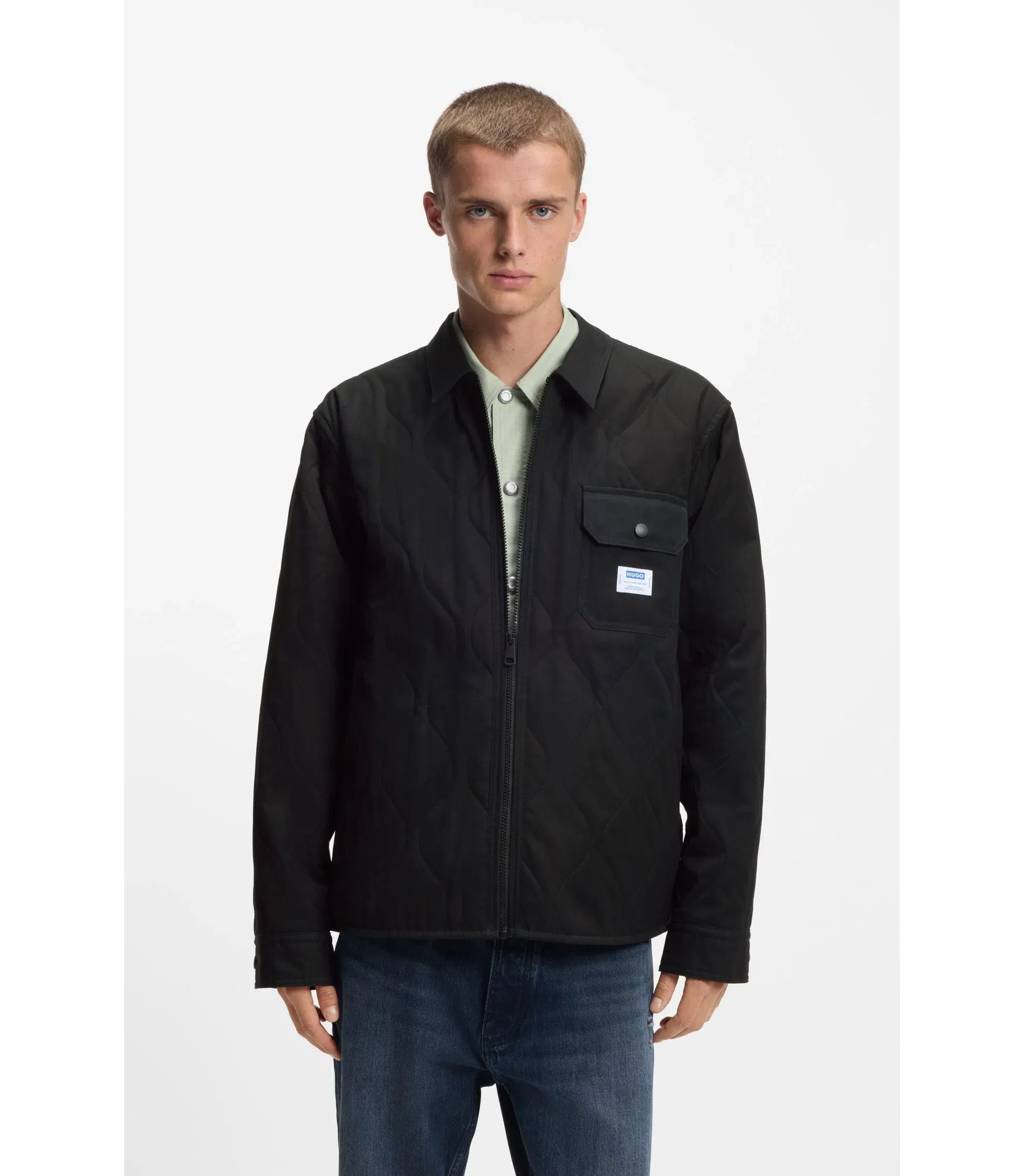 Hugo Relaxed Fit Shirt With Padding Black