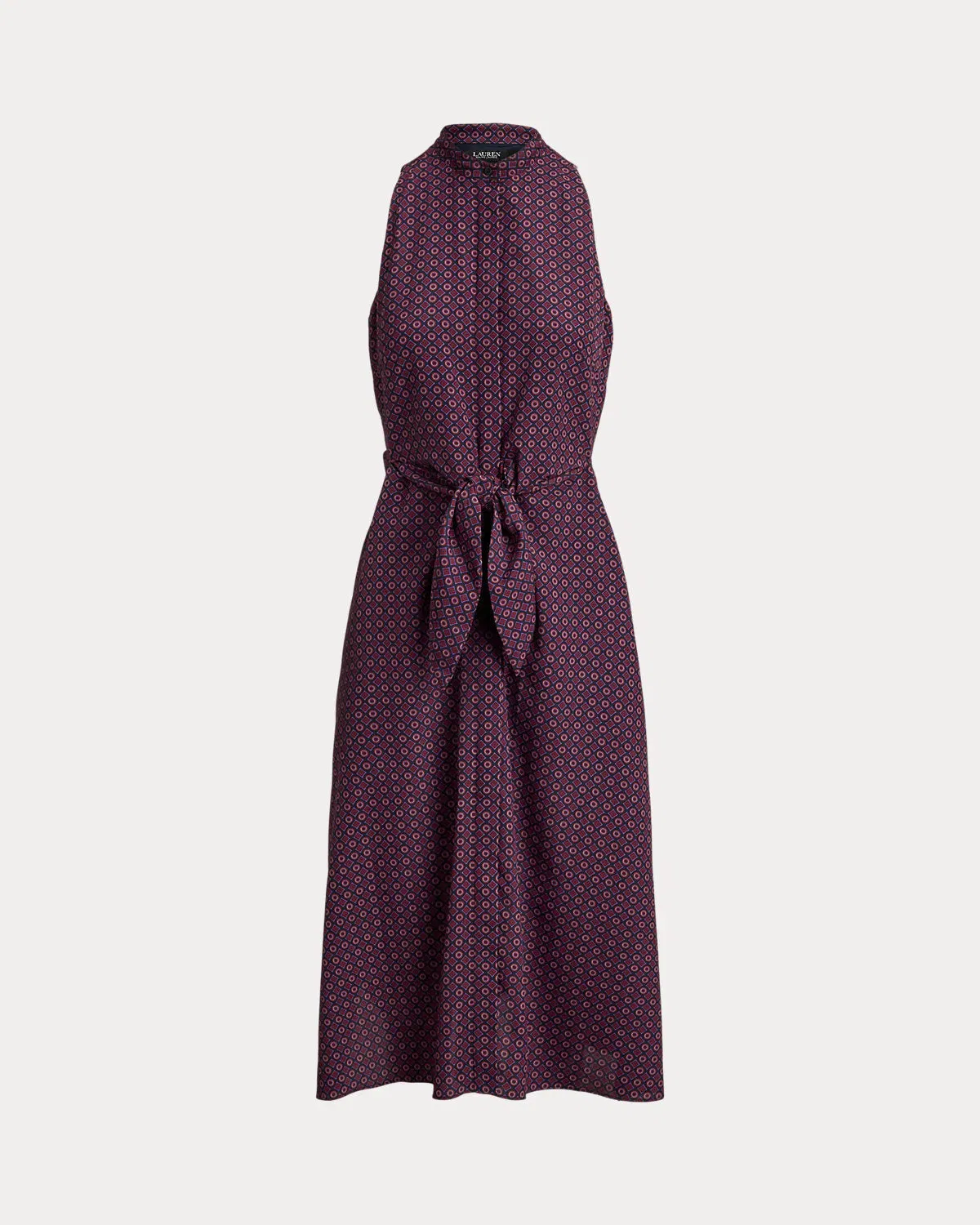 Ralph Lauren Print TieFront Crepe Sleeveless Dress