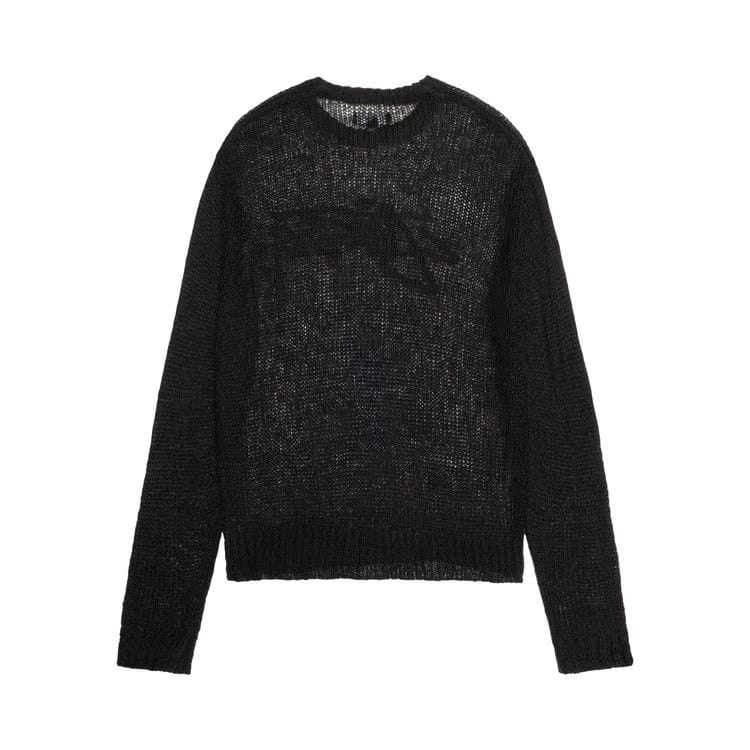 Stussy Loose Knit Logo Sweater Black