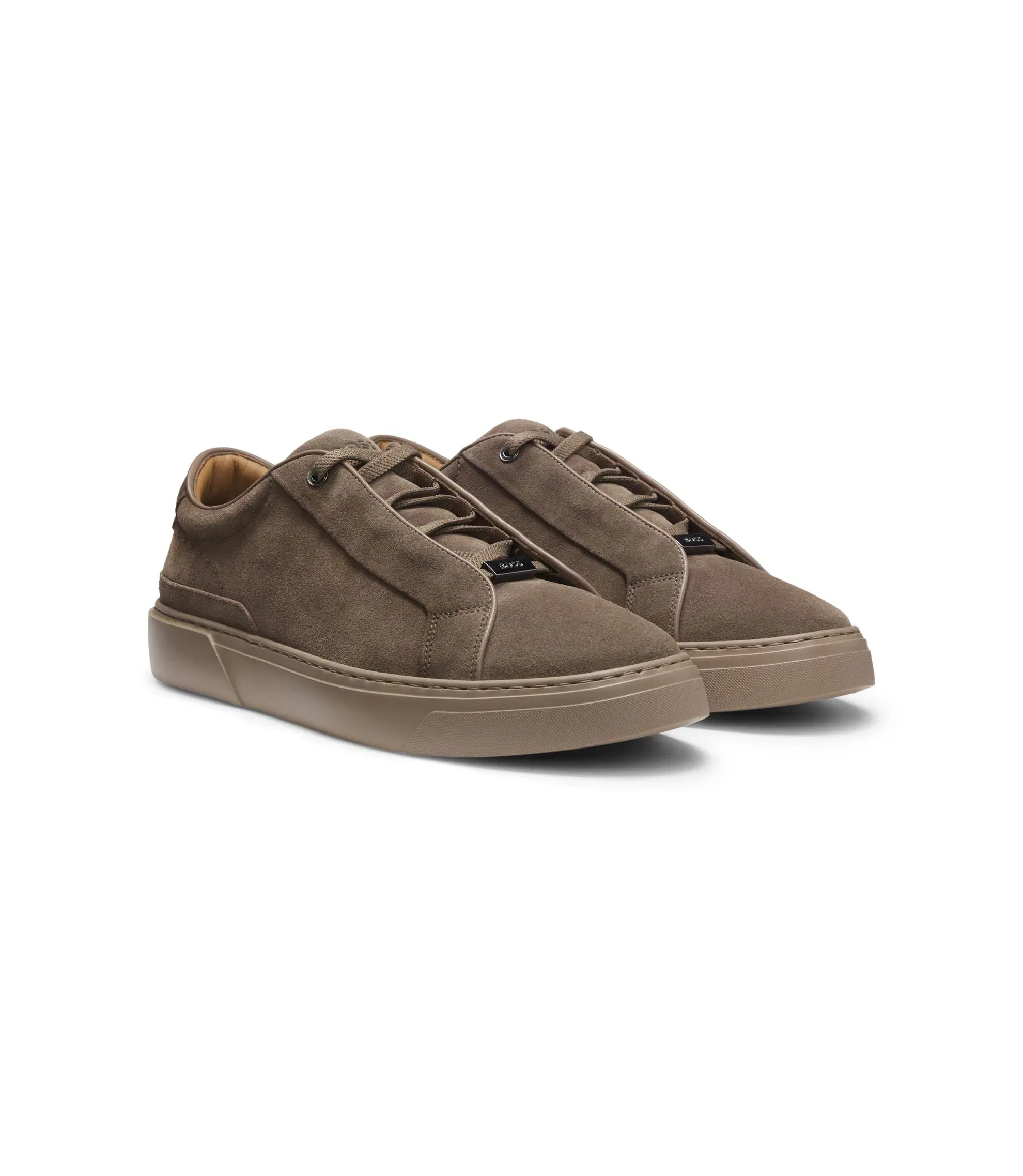 Boss Gary Trainers In Suede Khaki Khaki