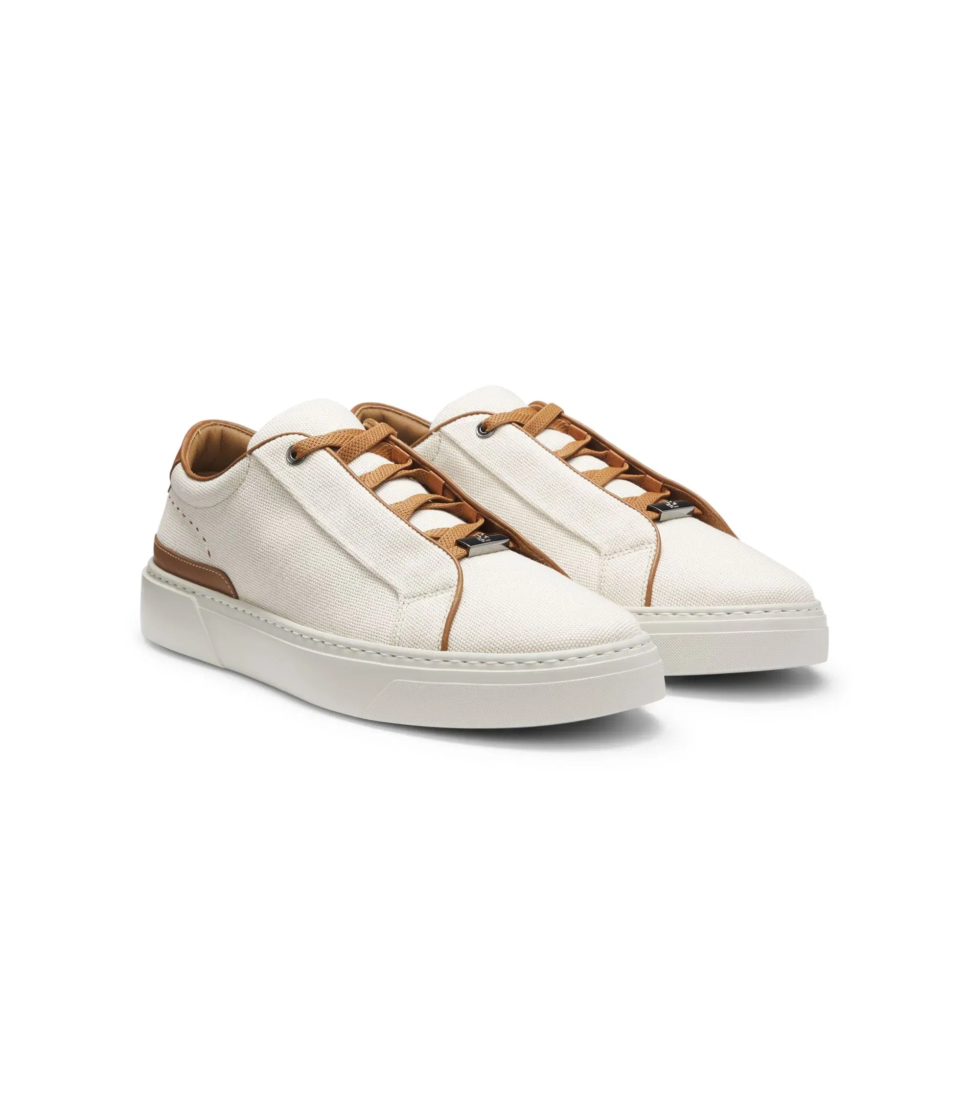 Boss Gary Trainers With Leather Trims Light Beige Light Beige