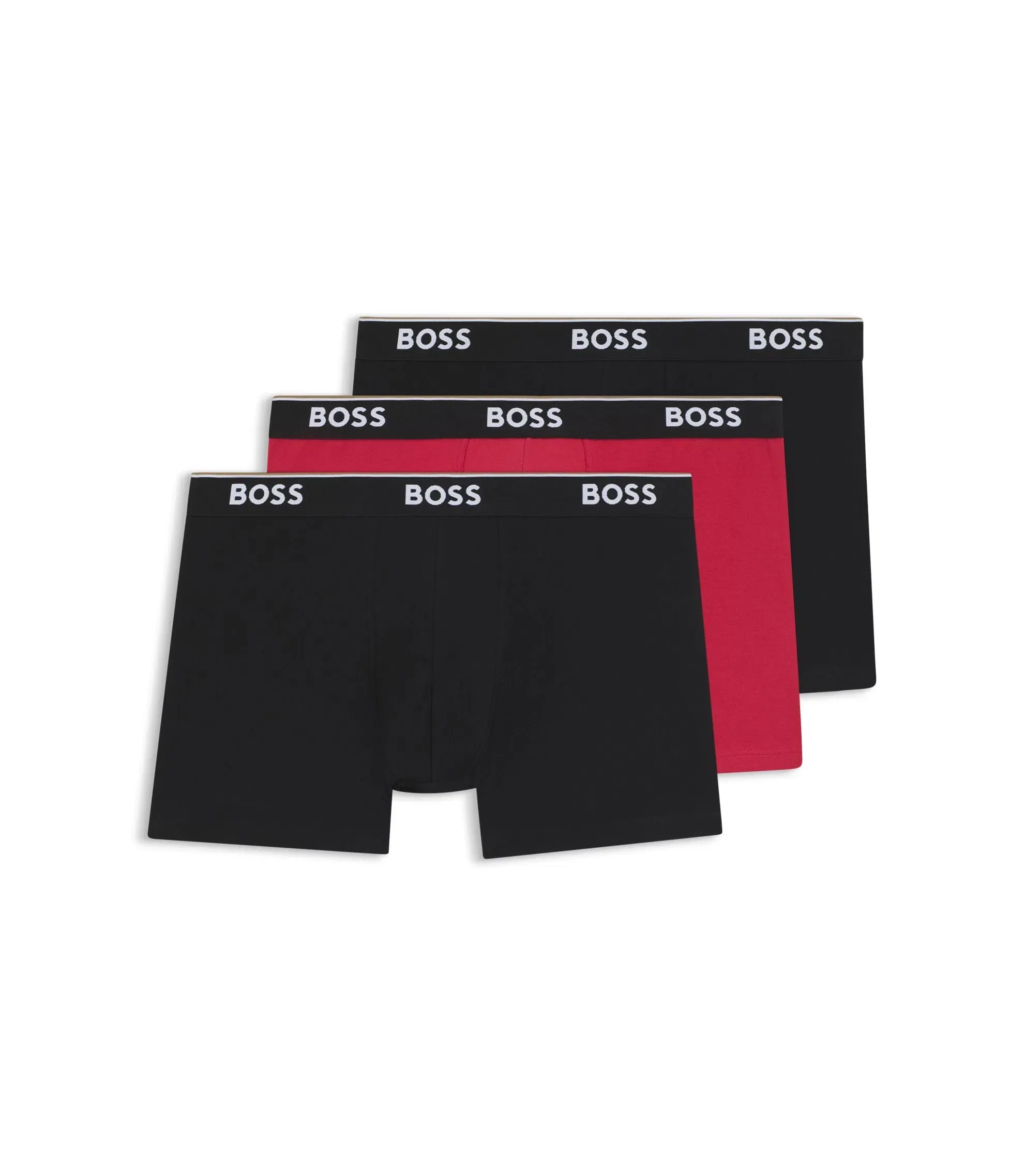 Boss Three Pack Of Logo Waistband Boxer Briefs Light Blue